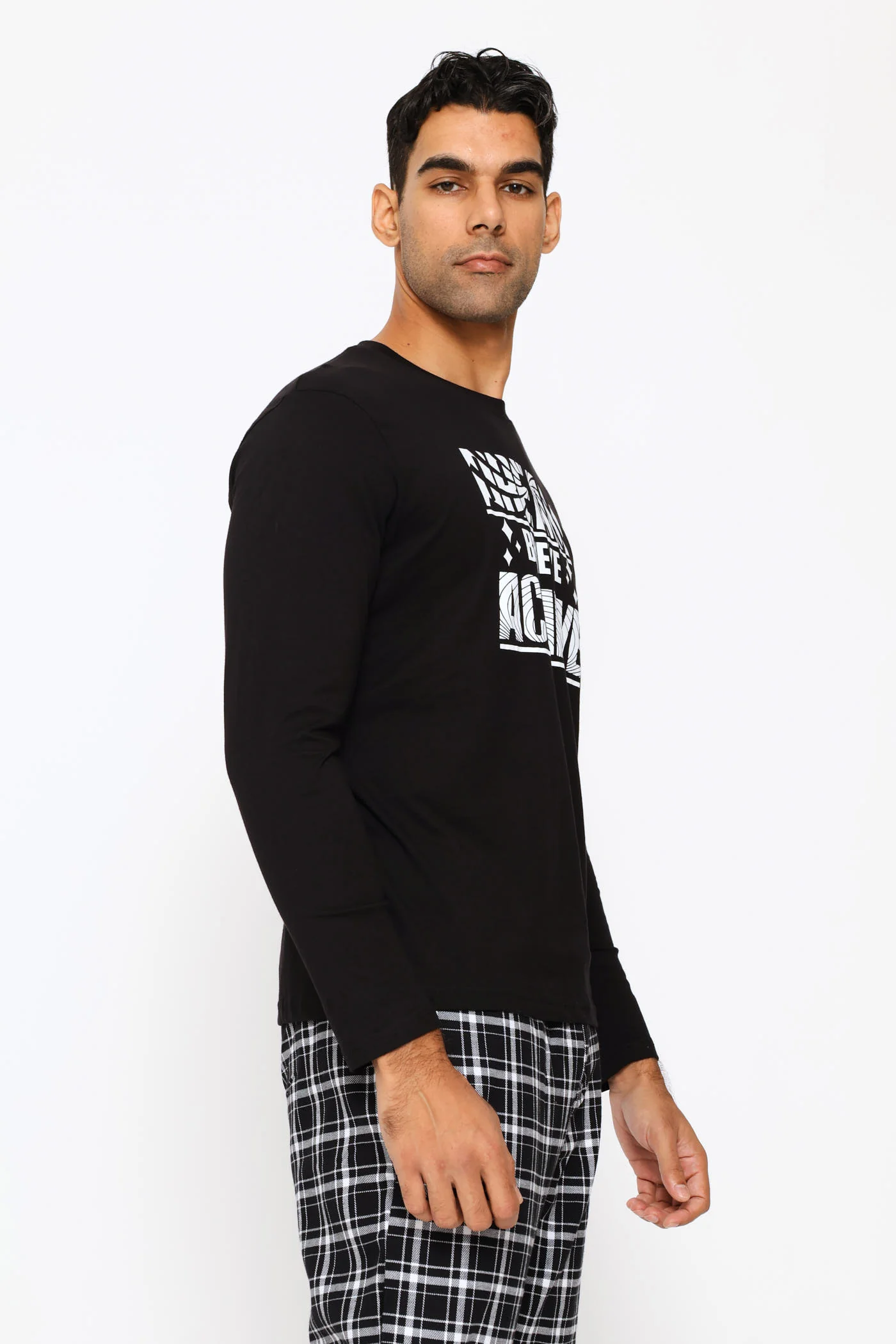 Long Sleeve Dream Slogan Tee - Black - Image 3