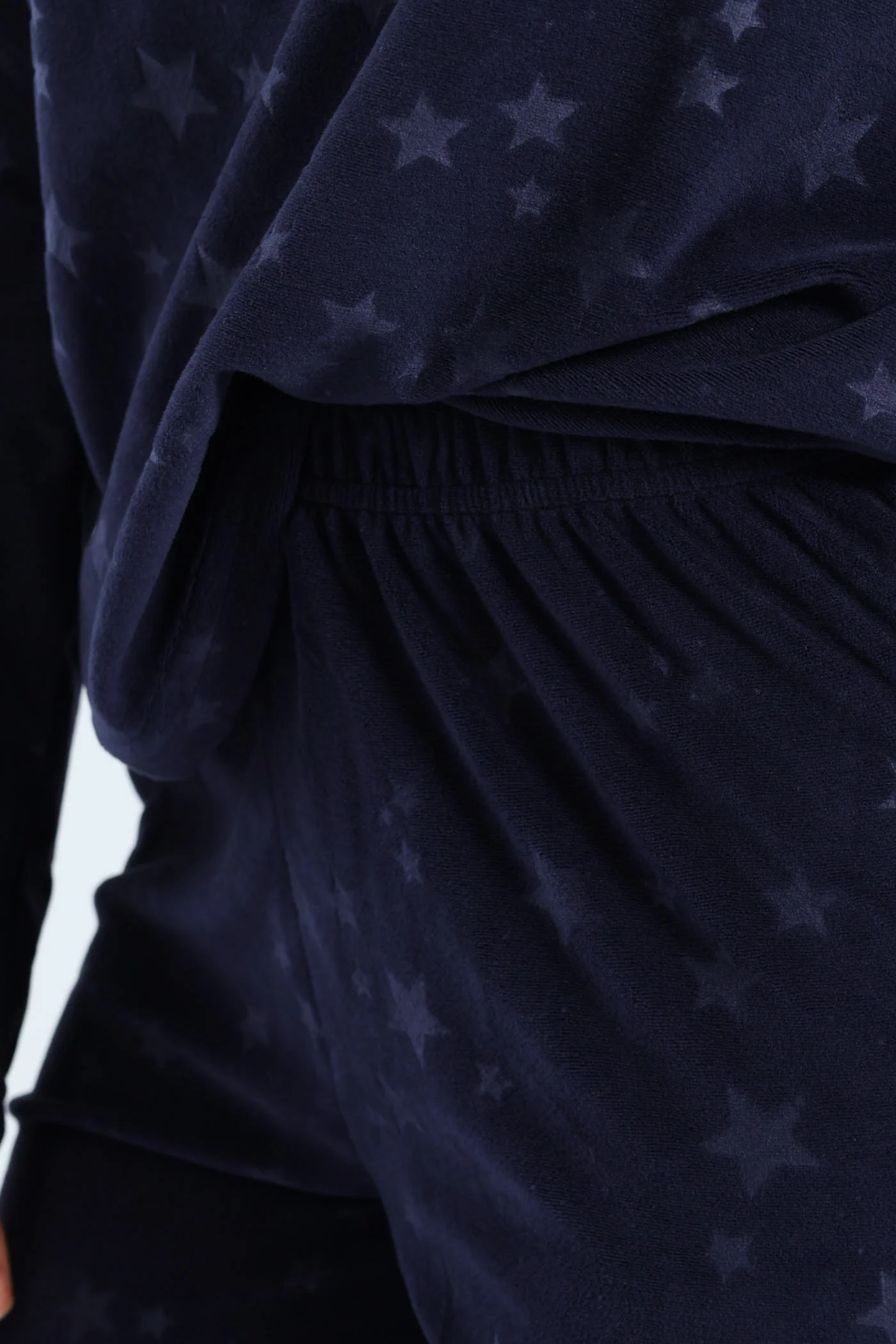 Long Sleeve Embossed Stars Top & Pants Set - Navy - Image 2
