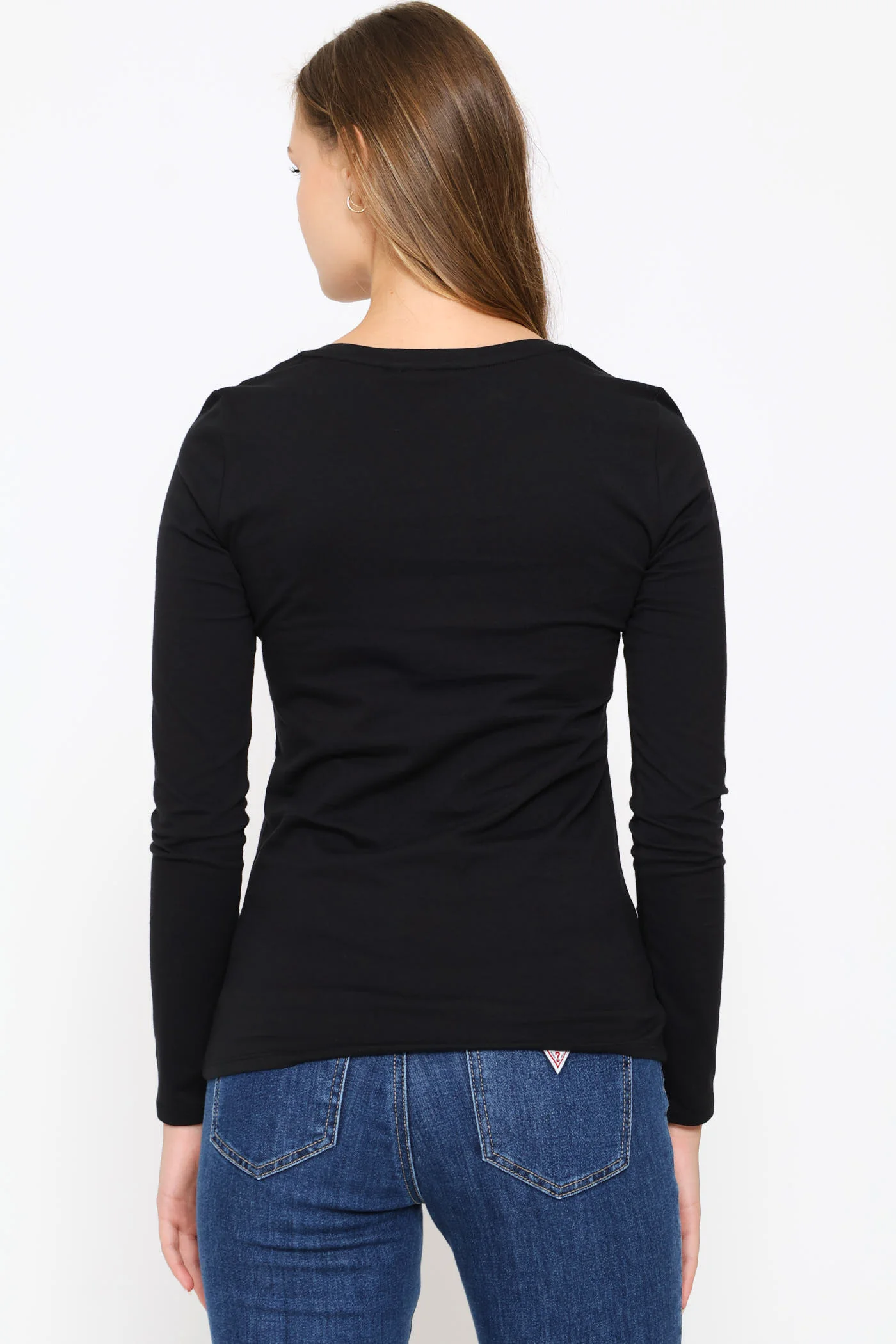 Long Sleeve Embossed Tee - Black - Image 4