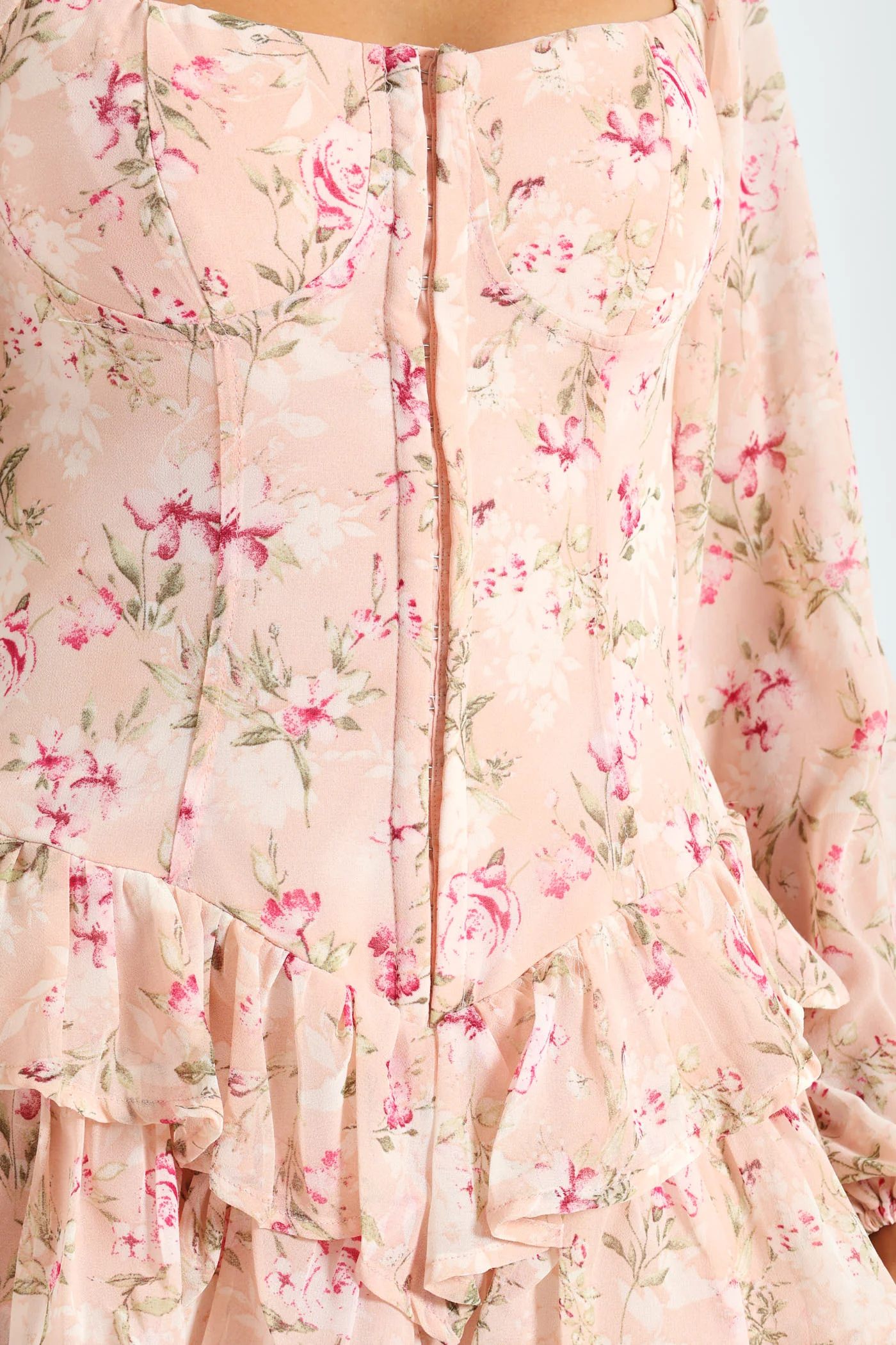 Long Sleeve Fit & Flare Mini Dress - Pink - Image 7