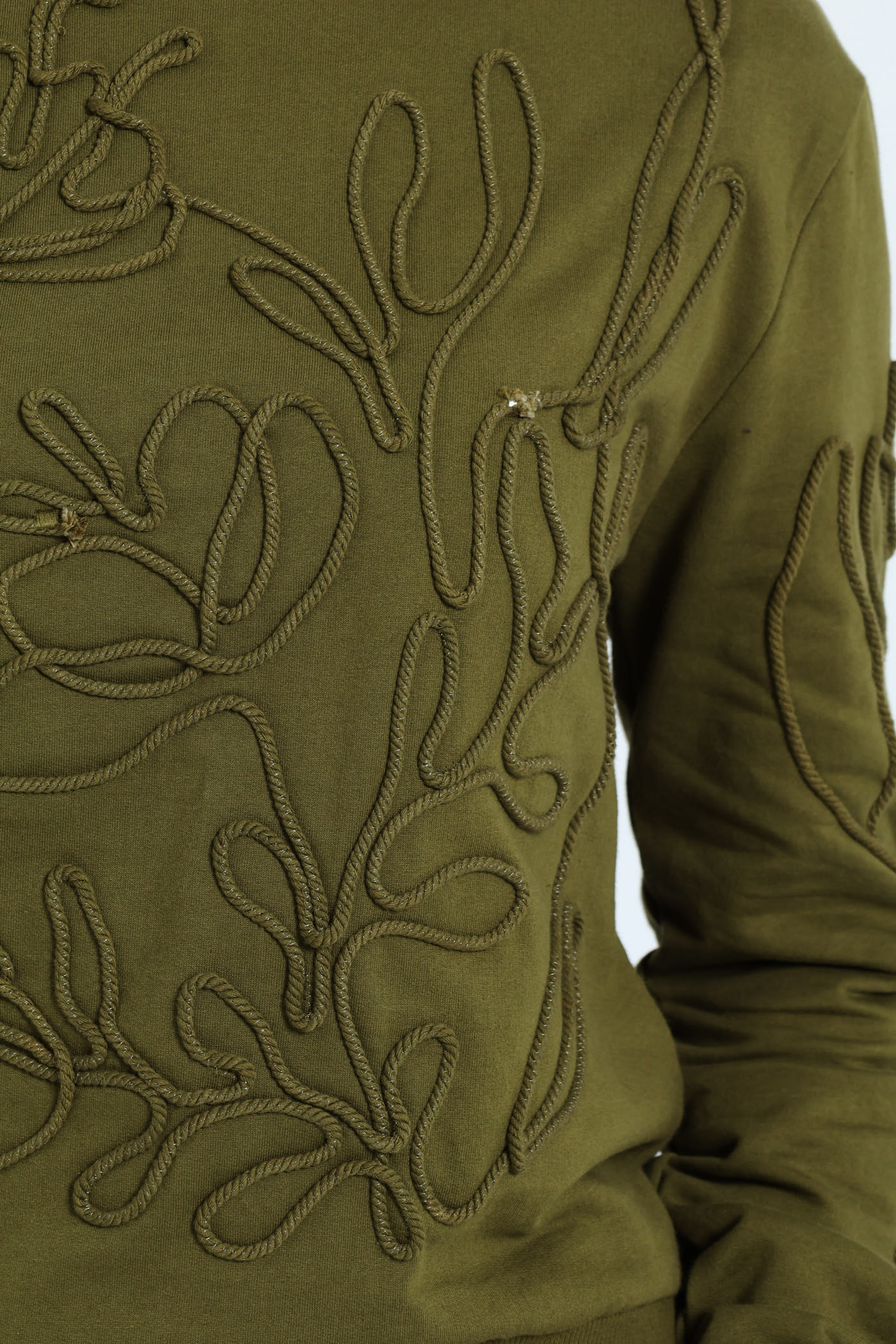 Long Sleeve Foliage Cornelli Fleece Pullover - Fatigue - Image 4