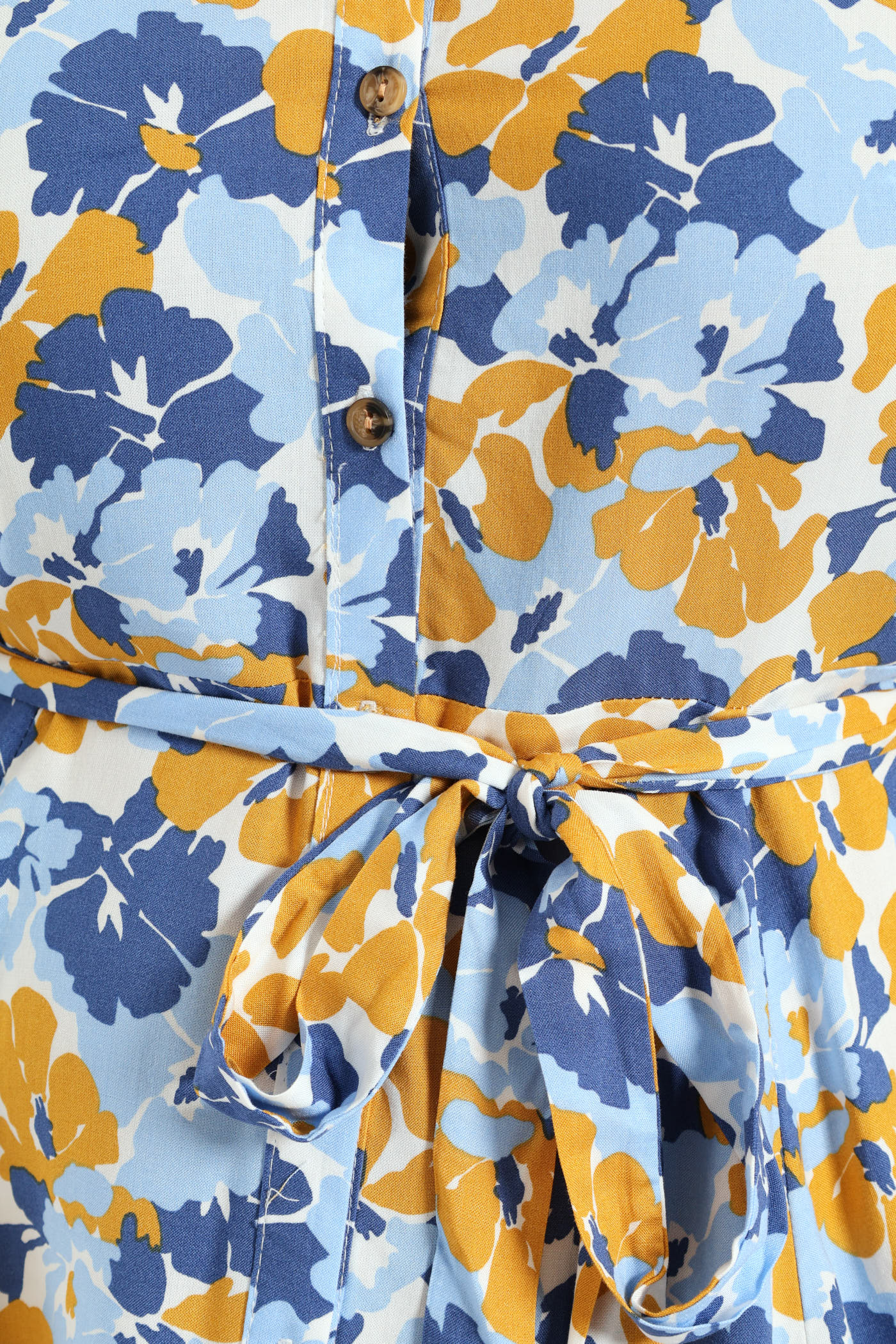 Long Sleeve Half Placket Sef Belted Godet Mini Dress - Image 4