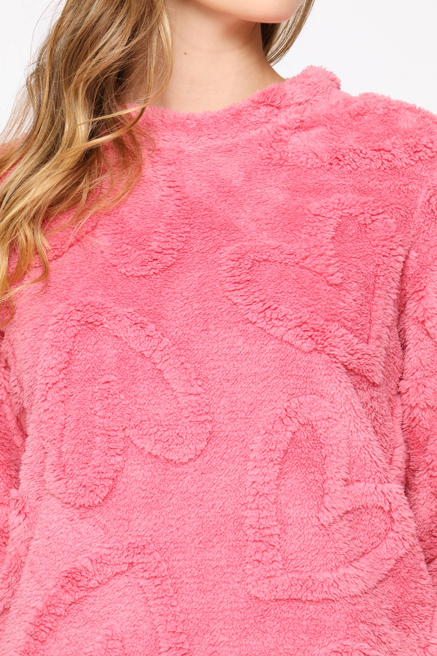 Long Sleeve Hearts Cosy Top & Jogger Set - Dusty Pink - Image 2