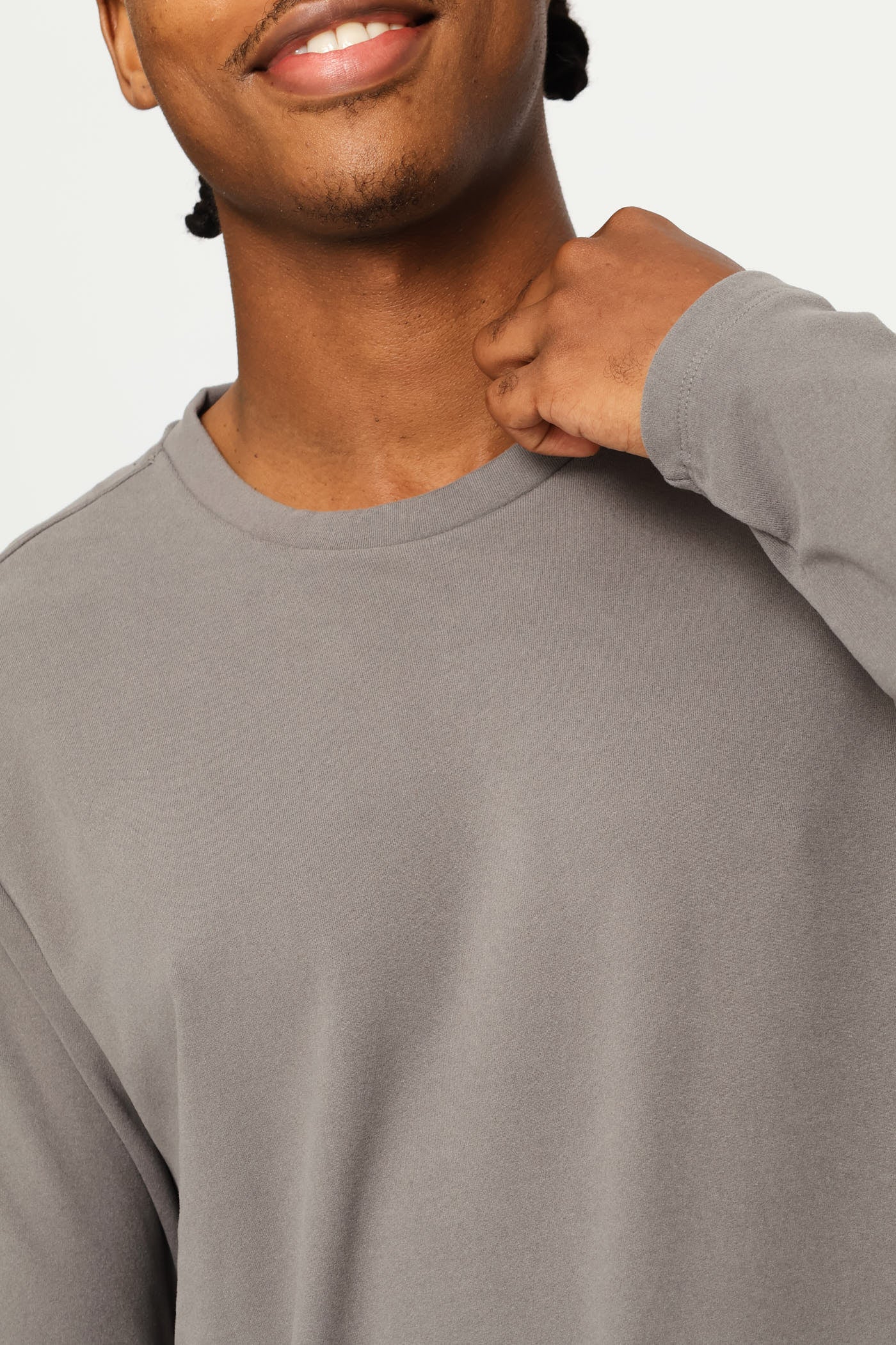 Long Sleeve Interlock Sleep Top - Grey - Image 2