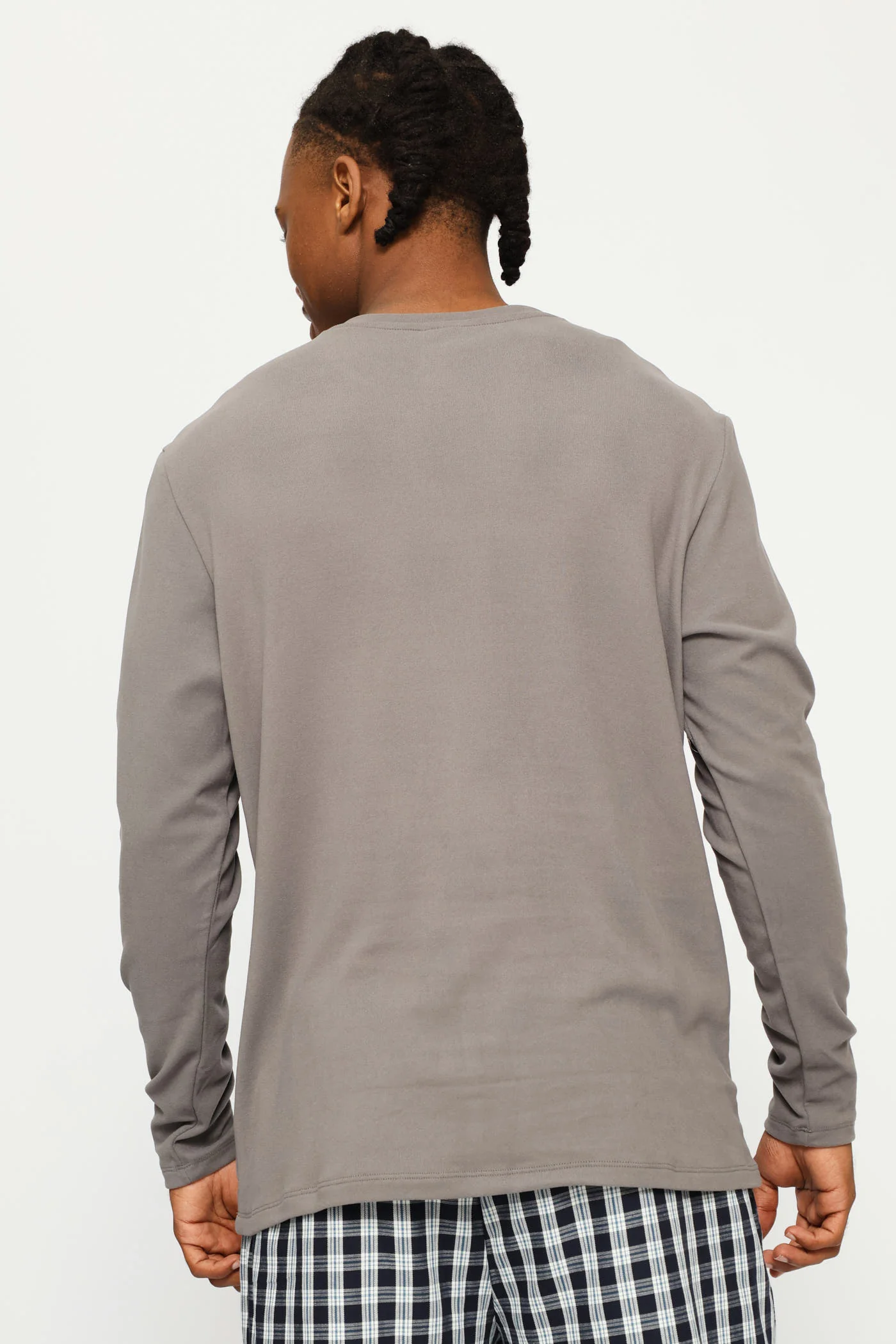 Long Sleeve Interlock Sleep Top - Grey - Image 4