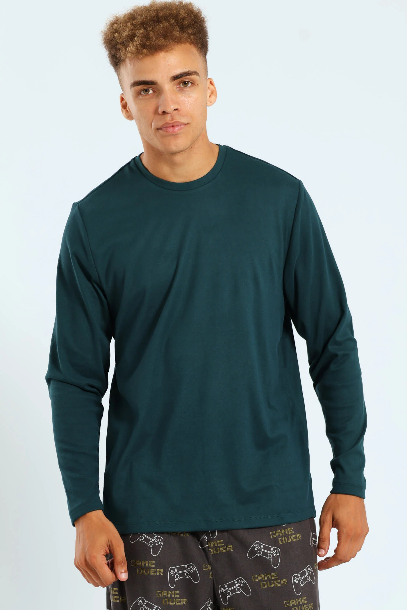 Long Sleeve Interlock Top - Green - Image 3