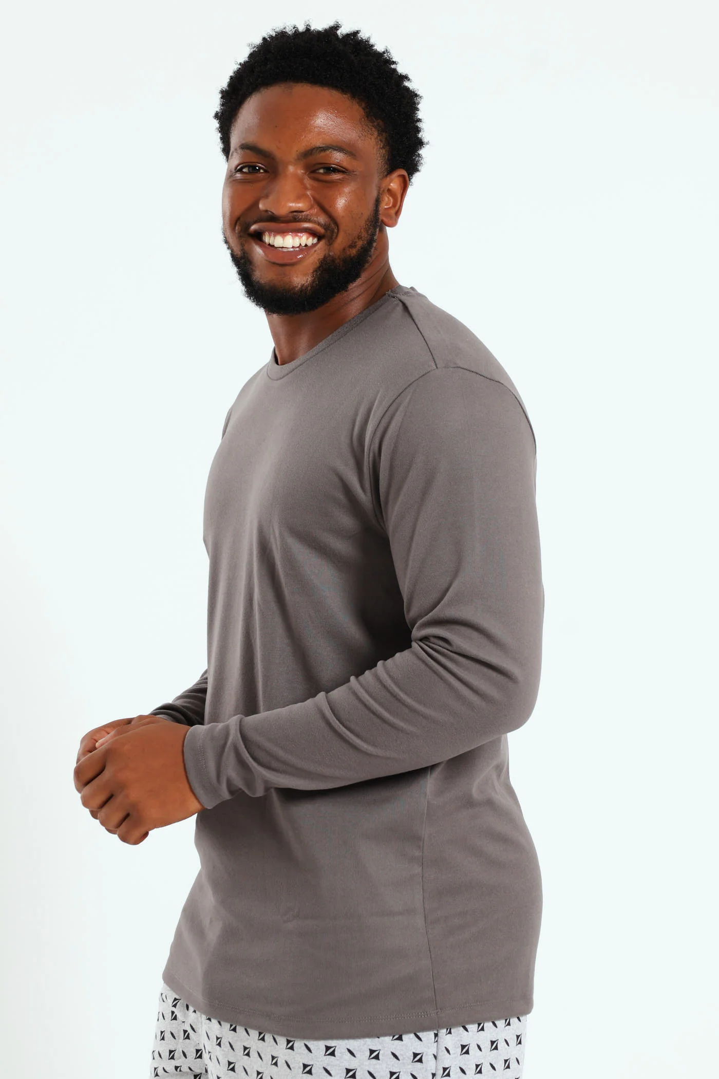 Long Sleeve Interlock Top - Grey - Image 2