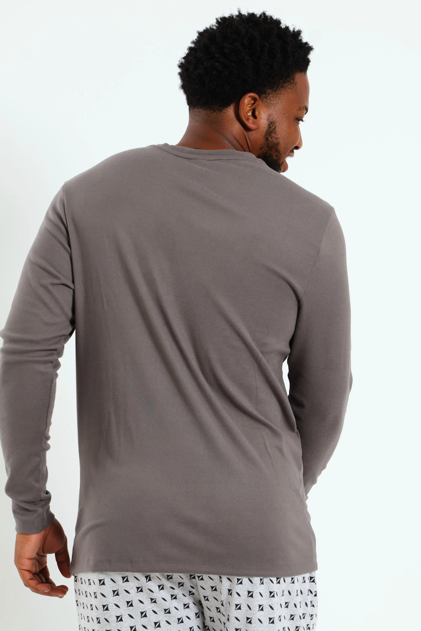Long Sleeve Interlock Top - Grey - Image 4