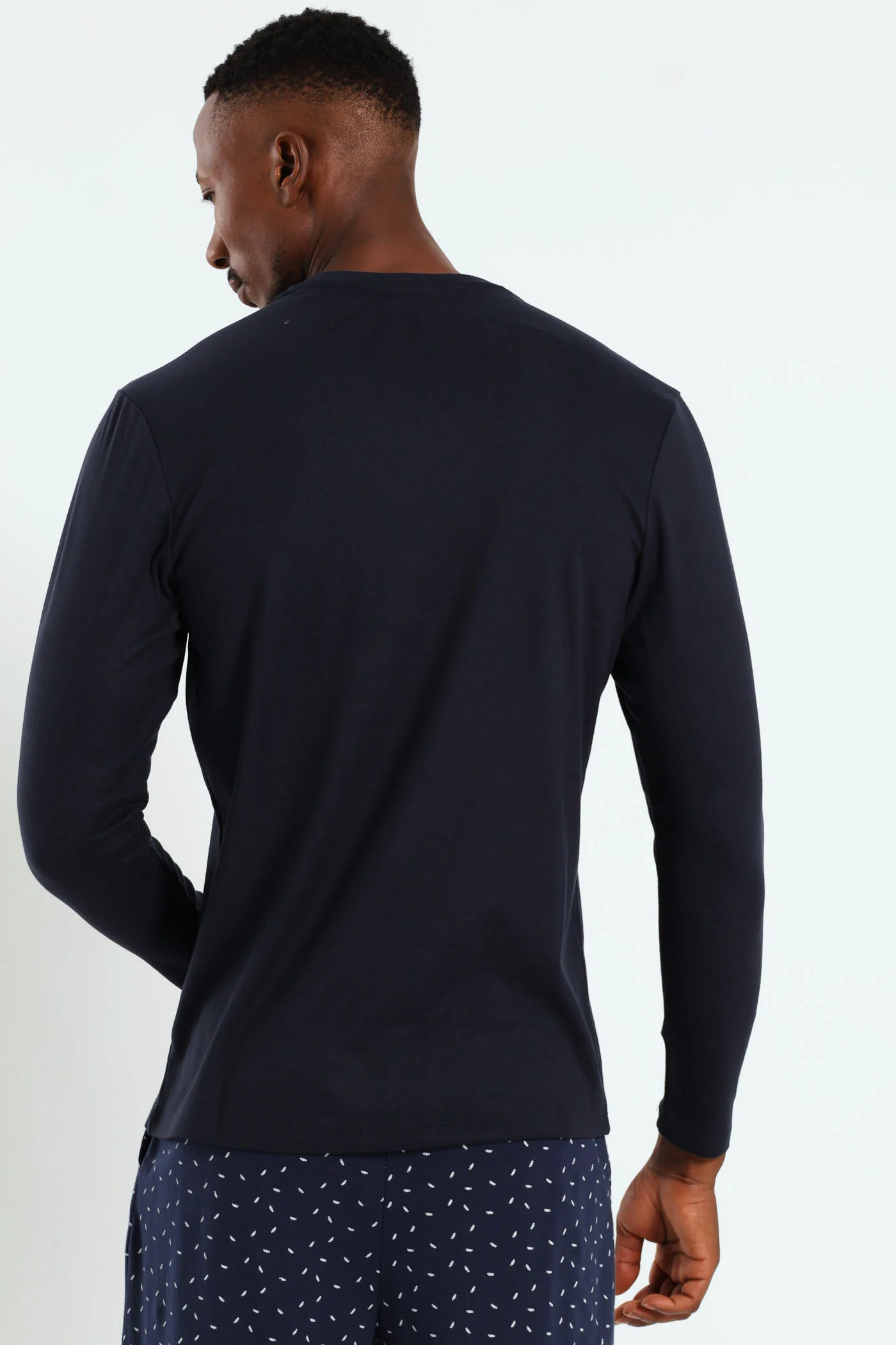 Long Sleeve Interlock Top - Navy - Image 3
