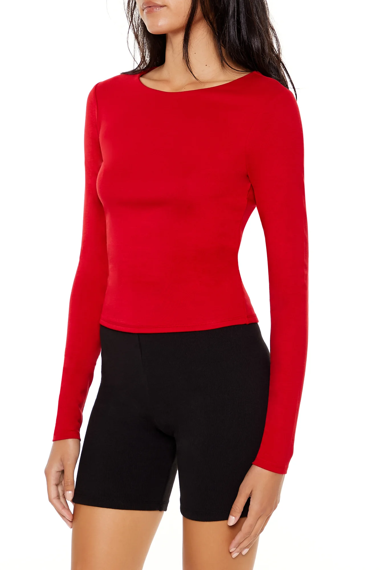 Long Sleeve Knit Shirt - Red - Image 2