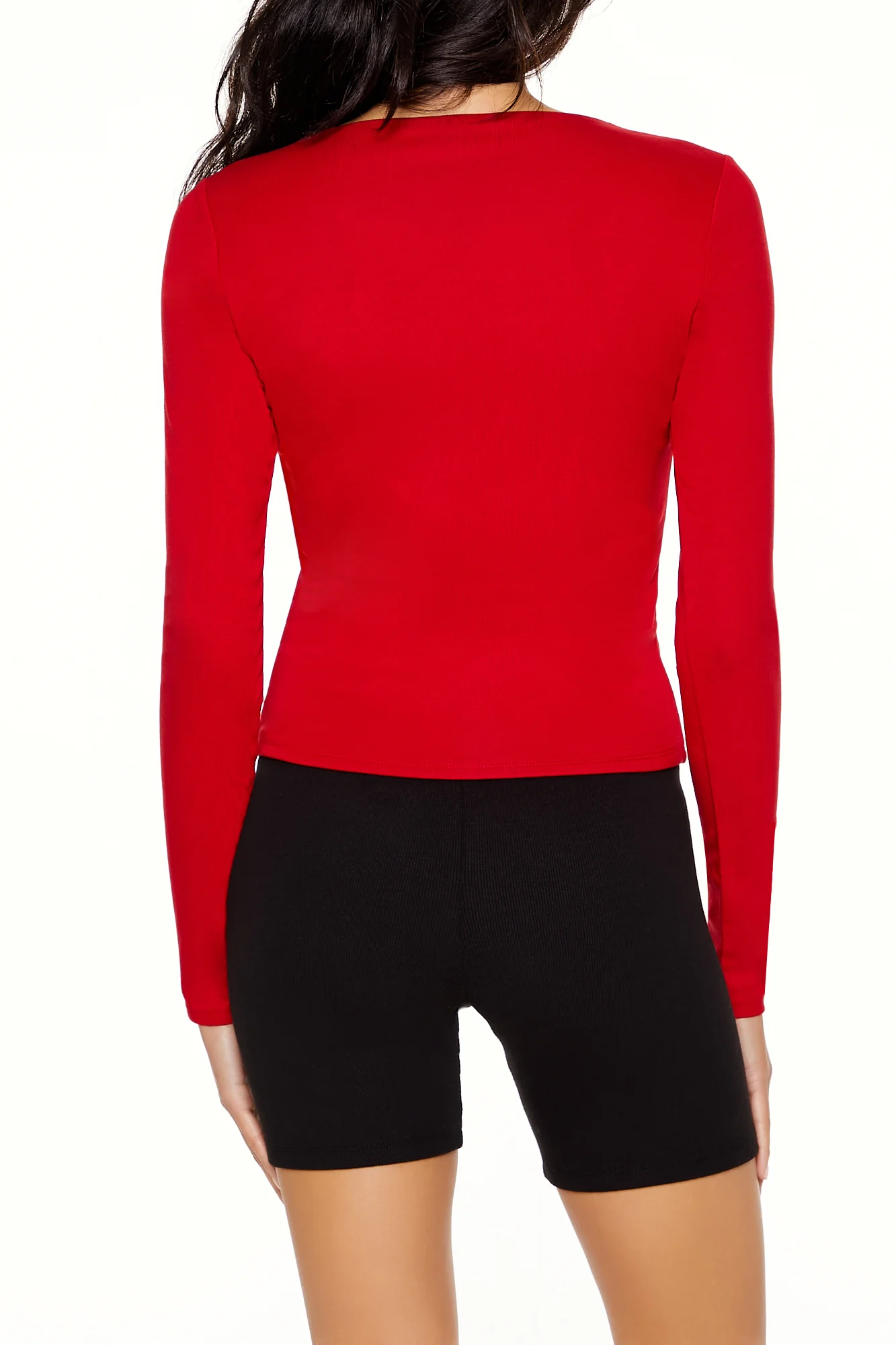Long Sleeve Knit Shirt - Red - Image 3
