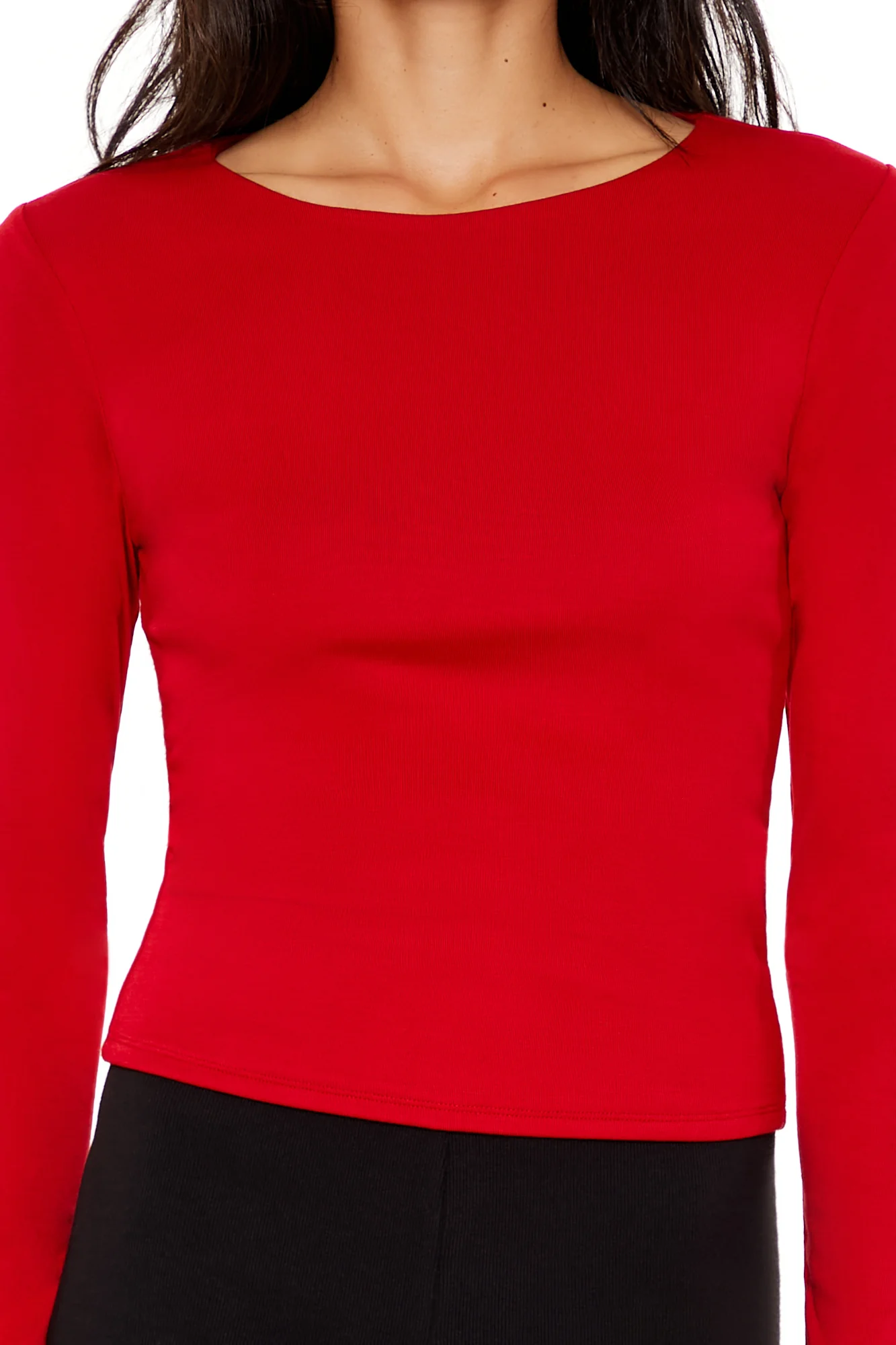 Long Sleeve Knit Shirt - Red - Image 4