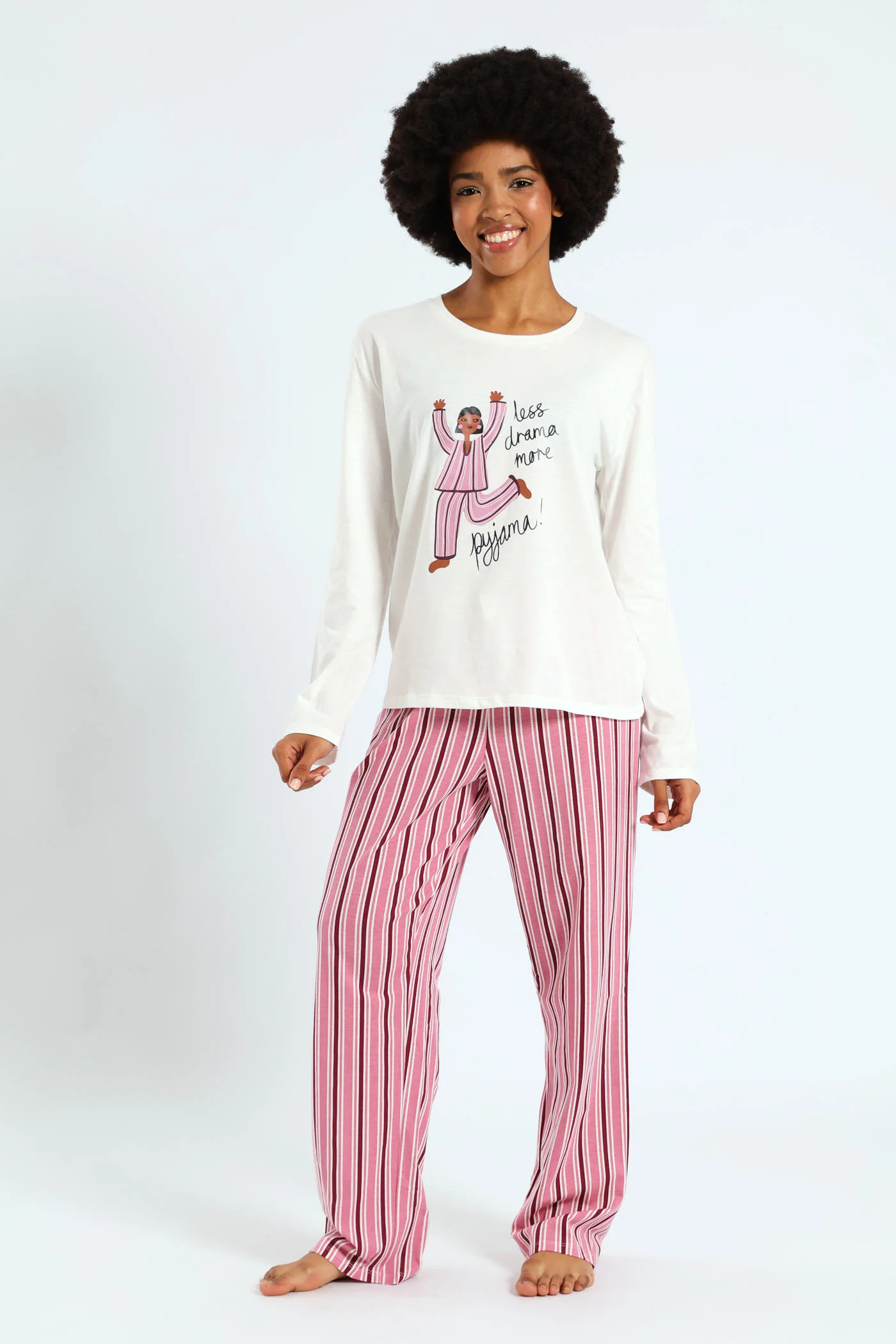 Long Sleeve Knit Tee - White - Image 2