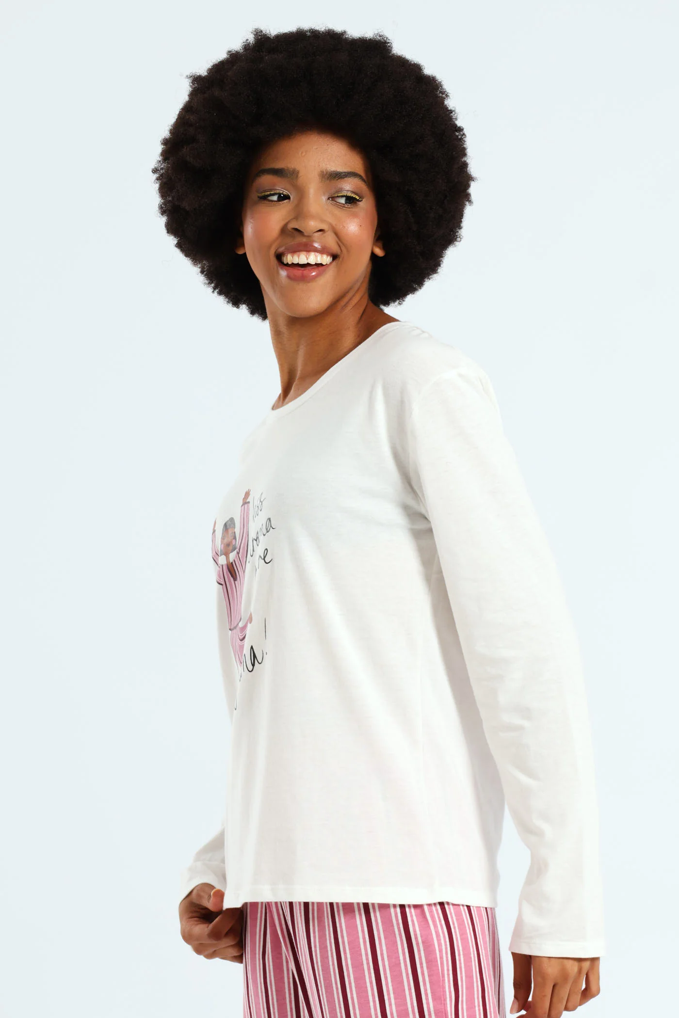 Long Sleeve Knit Tee - White - Image 3