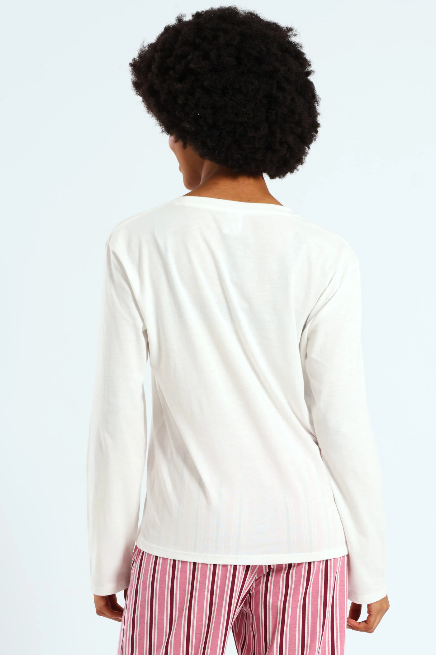 Long Sleeve Knit Tee - White - Image 4