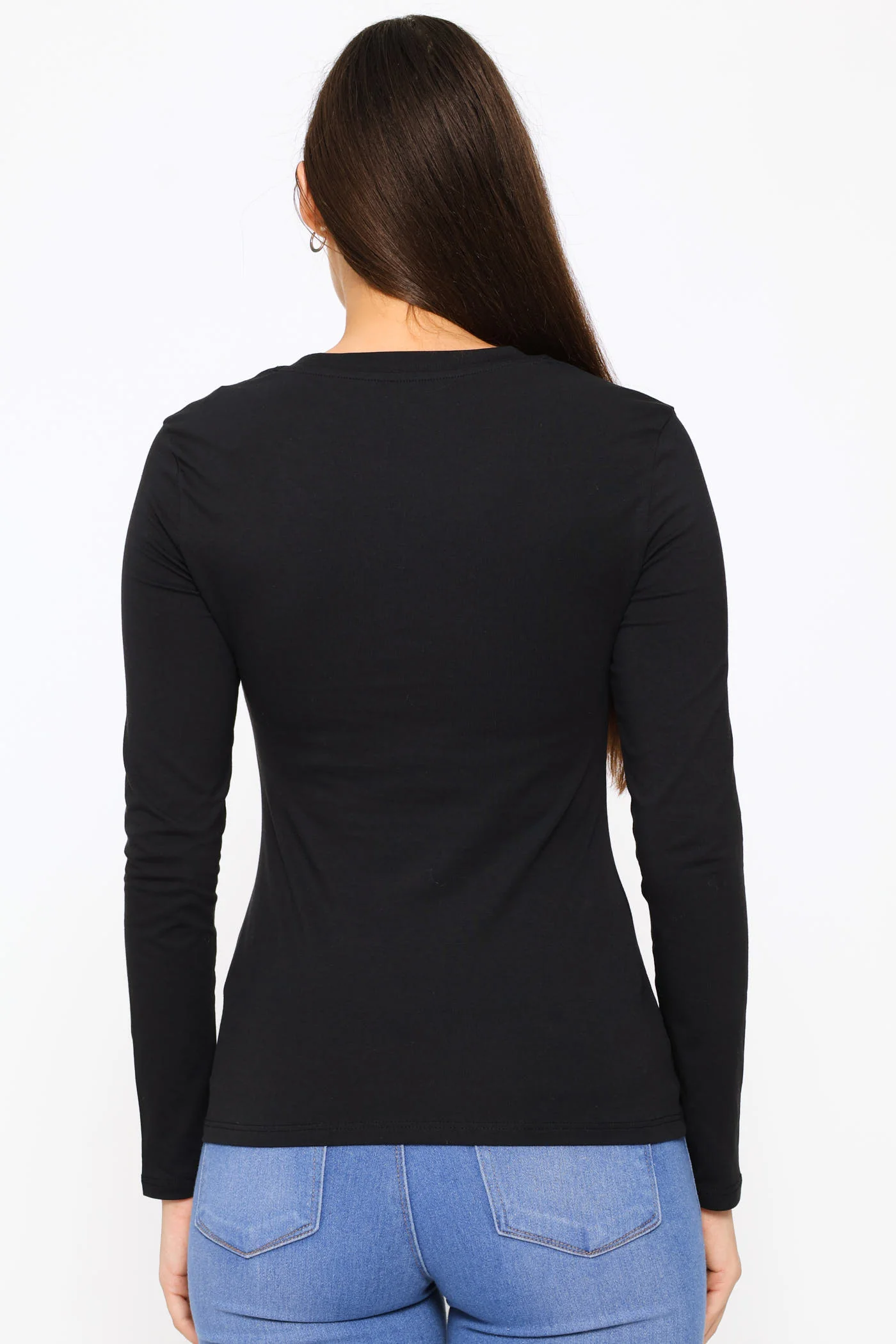 Long Sleeve Modal Blend Regular T-Shirt - Black - Image 3