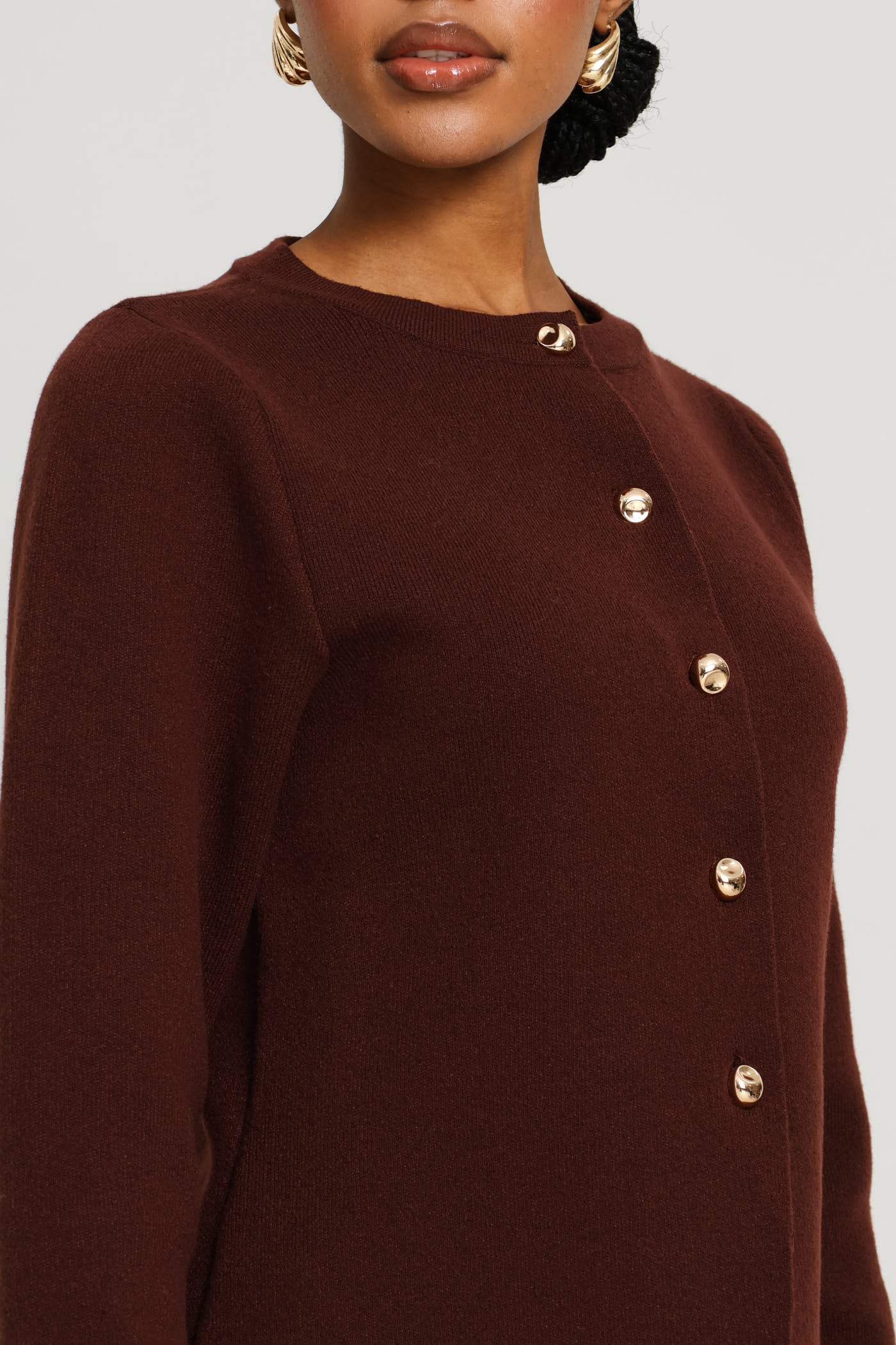 Long Sleeve Notch Hem Waistcoat - Copper - Image 2