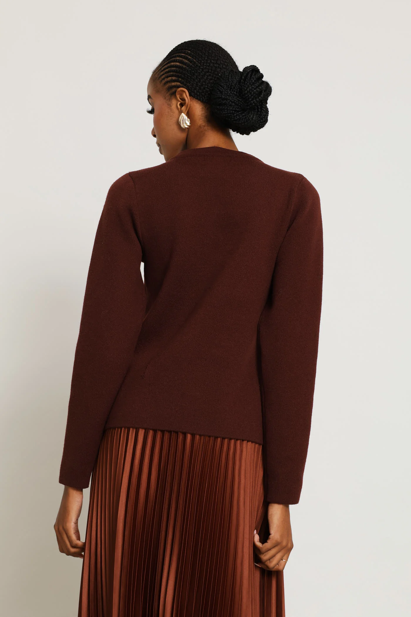 Long Sleeve Notch Hem Waistcoat - Copper - Image 4