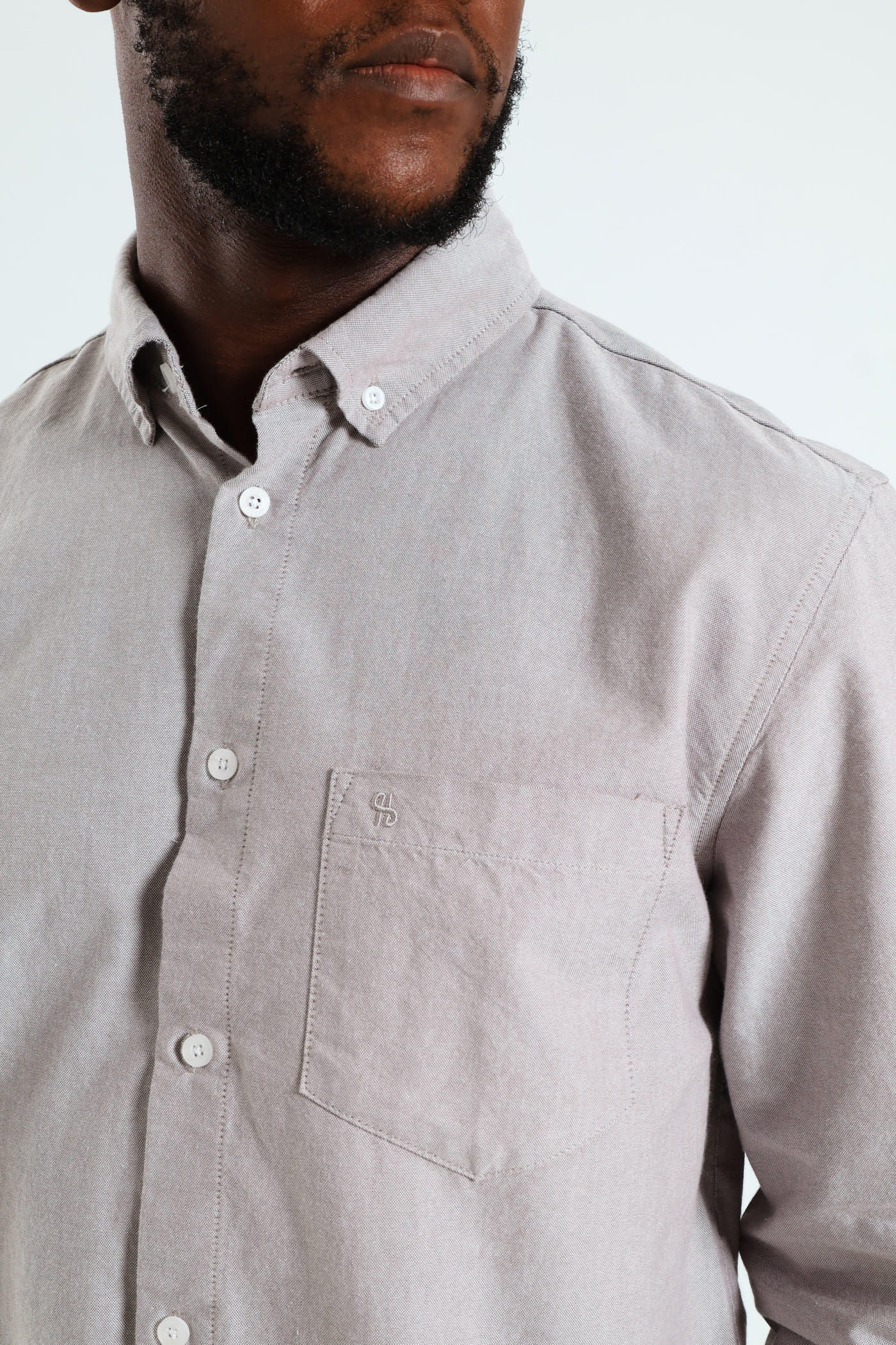 Long Sleeve Oxford Shirt - Light Brown - Image 2
