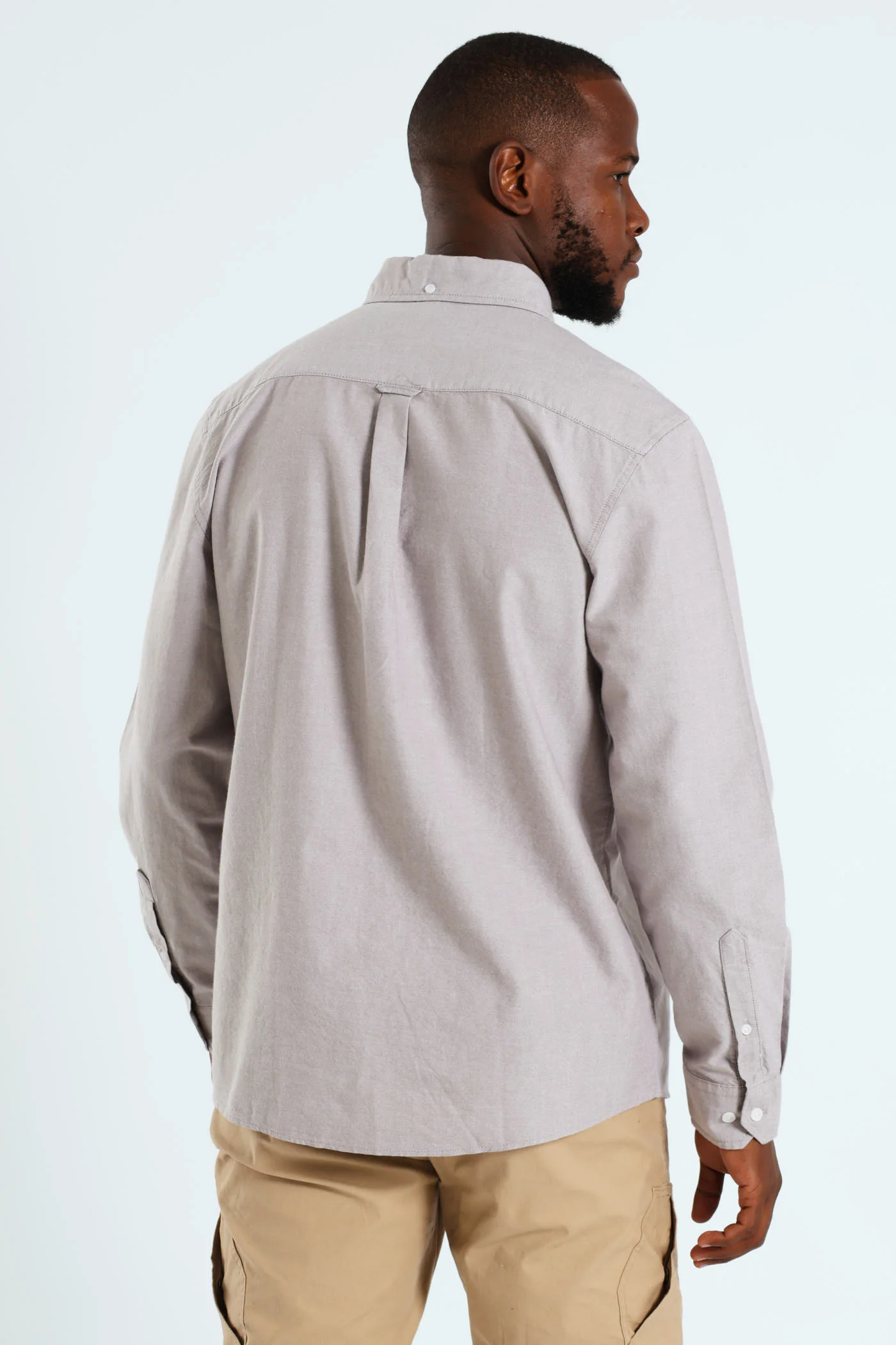 Long Sleeve Oxford Shirt - Light Brown - Image 4
