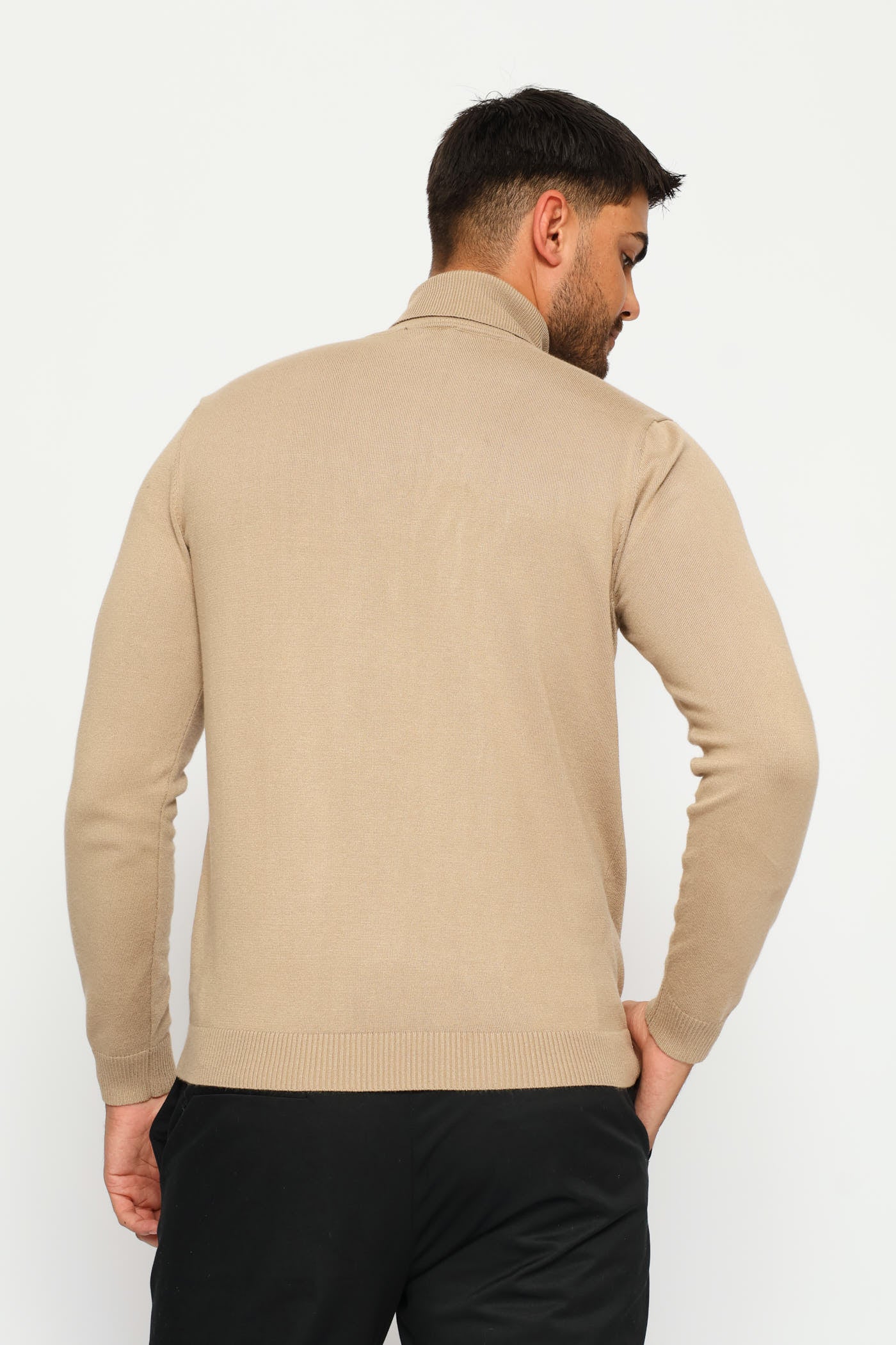 Long Sleeve Poloneck - Taupe - Image 4