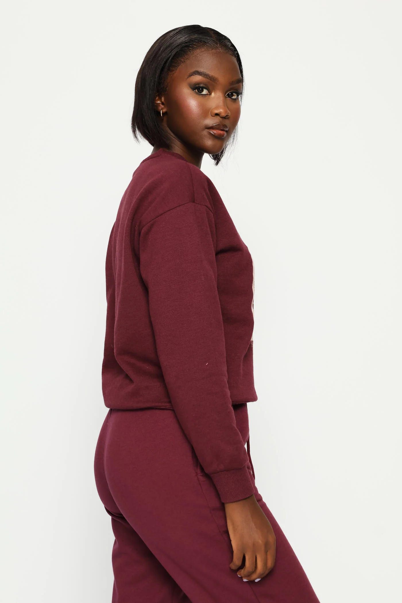 Long Sleeve Print Screen Pullover - Plum - Image 3