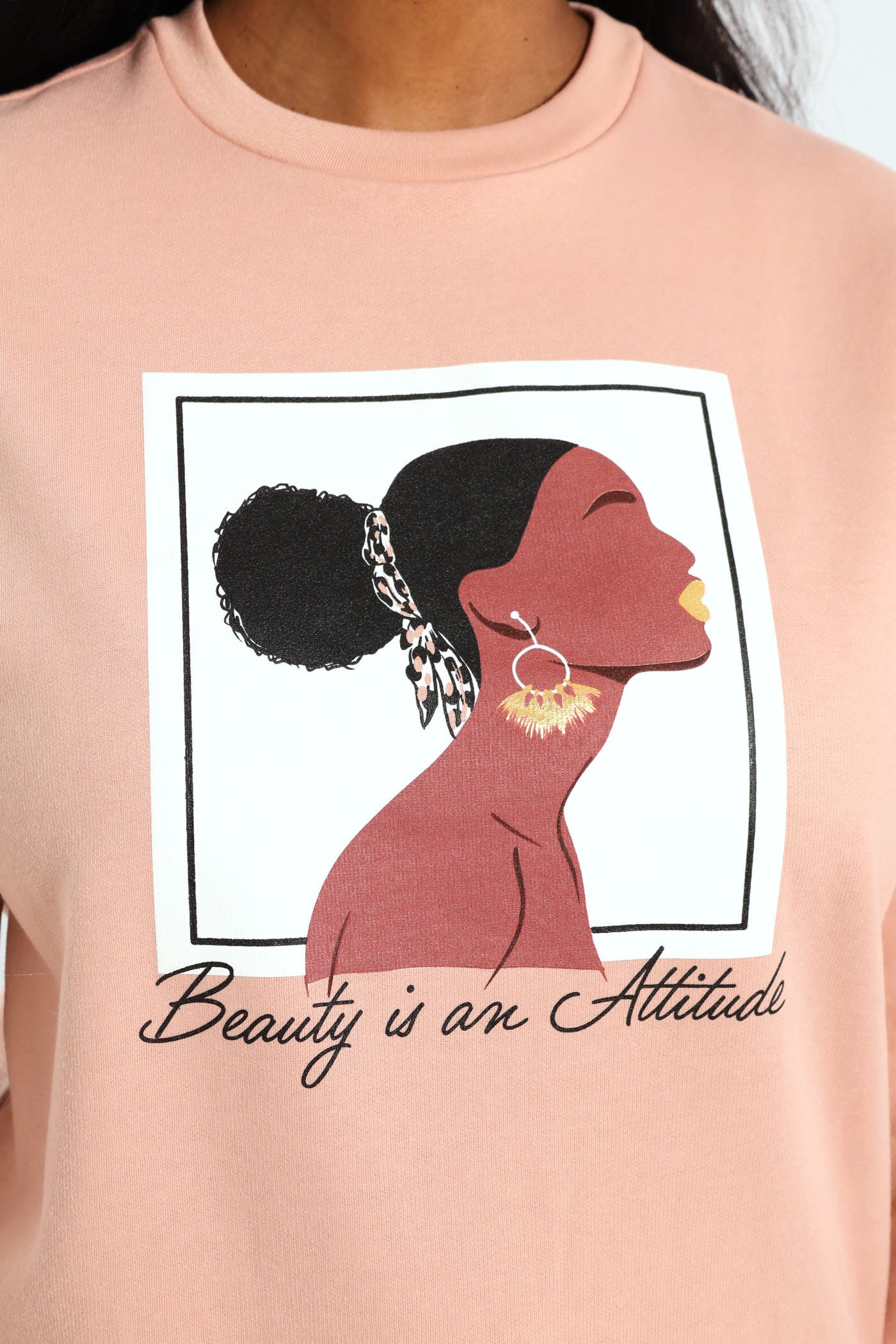 Long Sleeve Printed Screen Pullover - Blush - Image 2