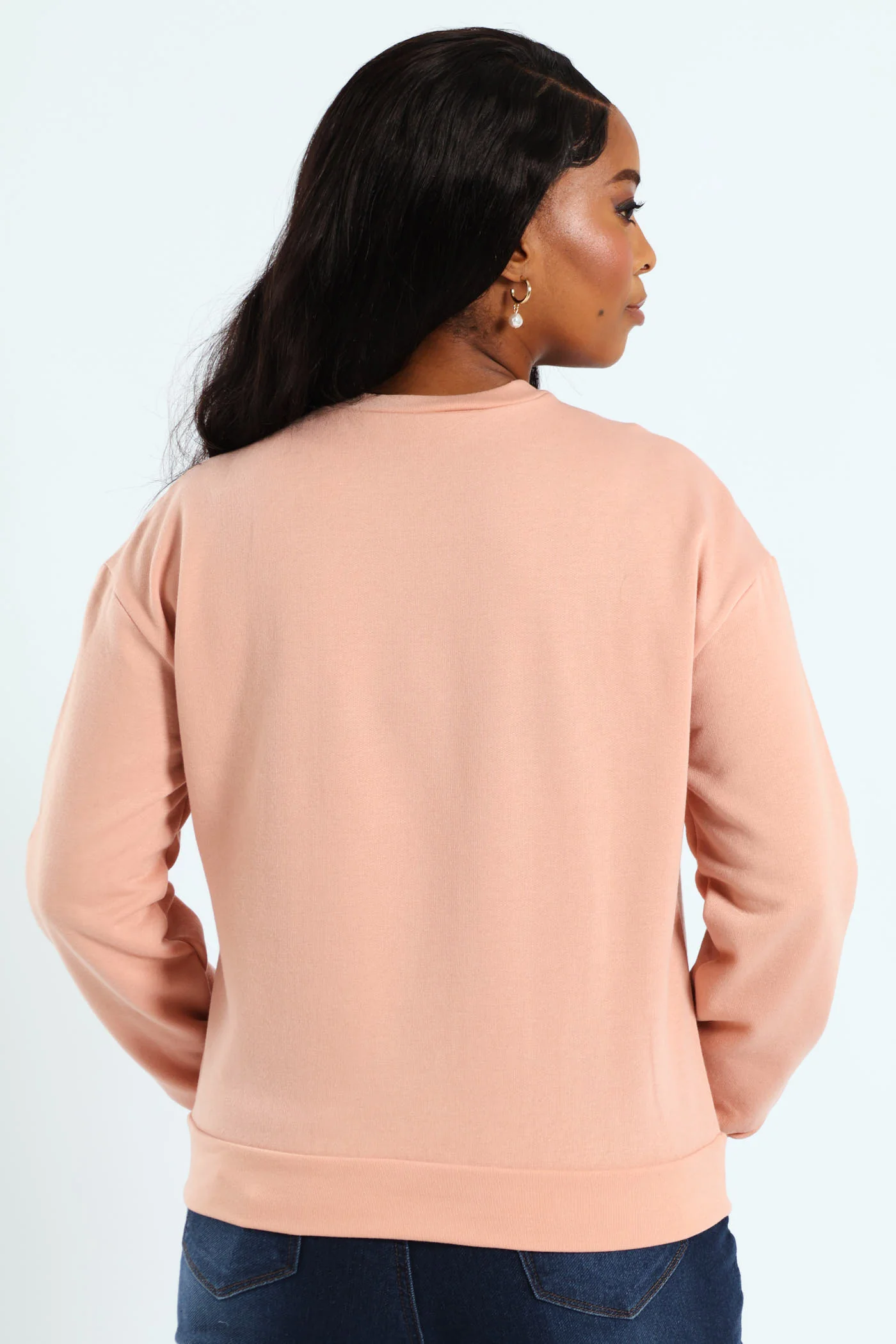 Long Sleeve Printed Screen Pullover - Blush - Image 3