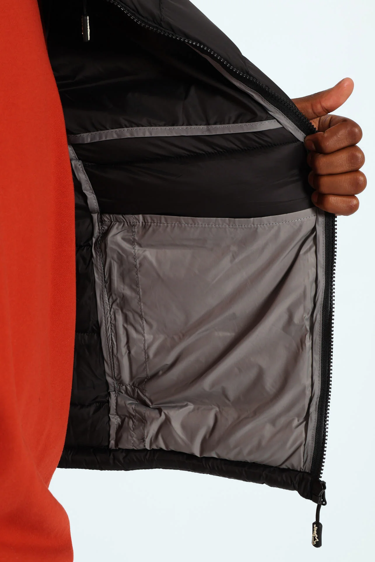 Long Sleeve Puffer Jacket - Black - Image 2