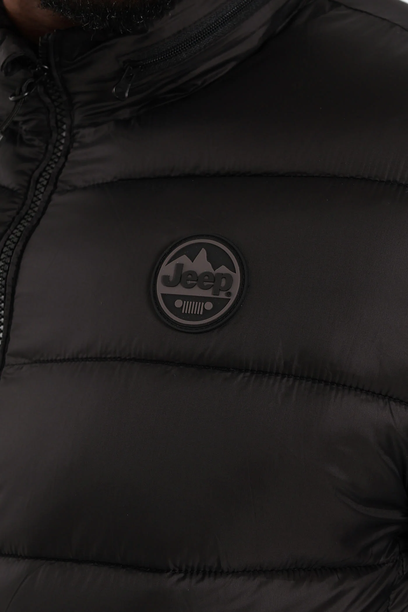 Long Sleeve Puffer Jacket - Black - Image 6