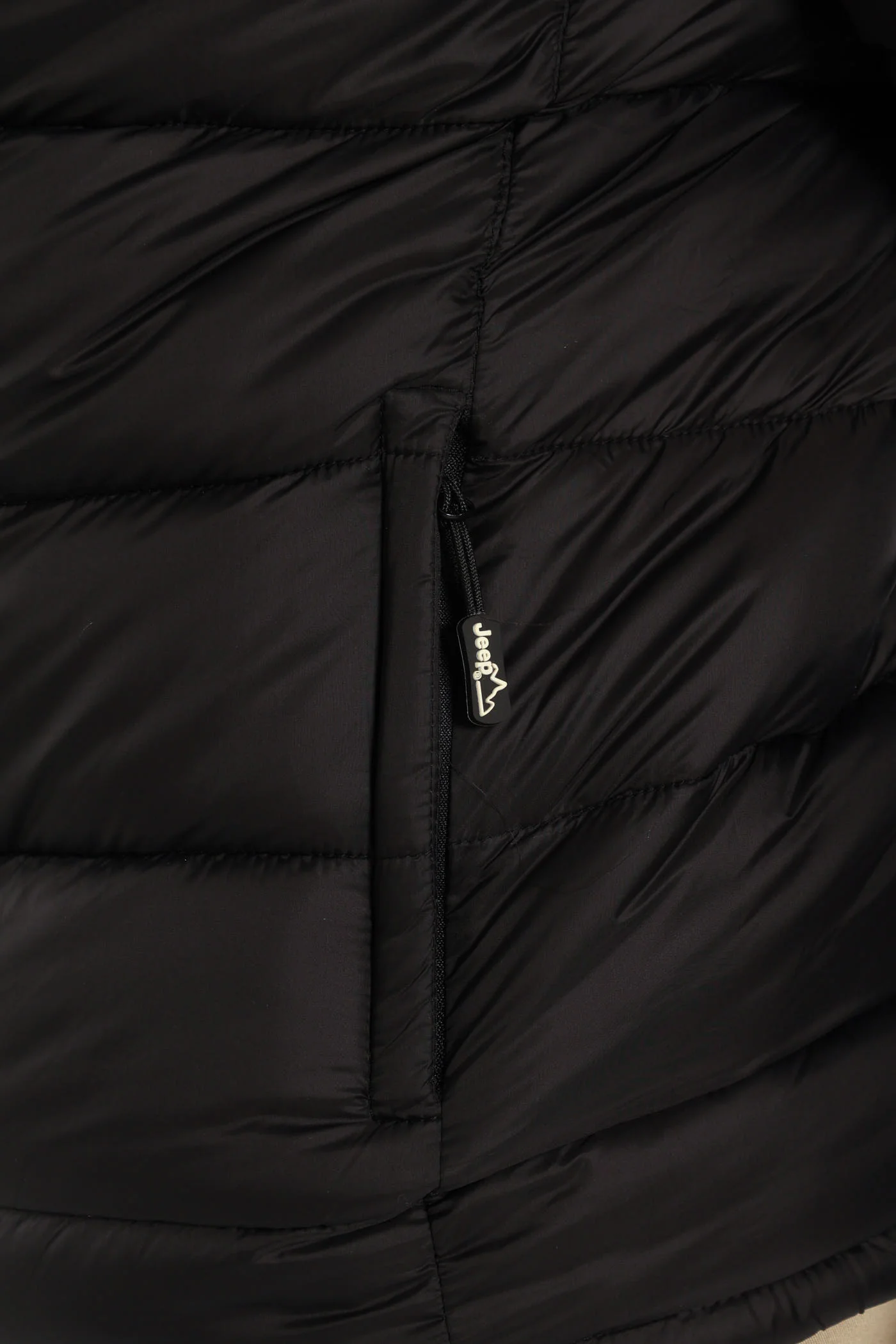 Long Sleeve Puffer Jacket - Black - Image 7