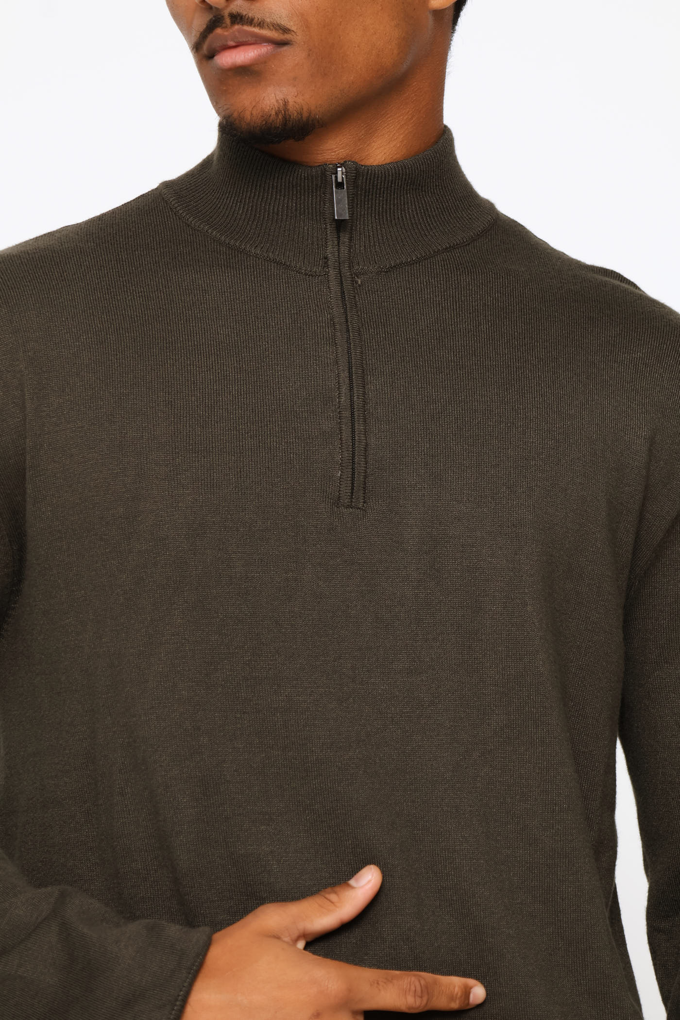 Long Sleeve Quarter Zip Pullover - Fatigue - Image 2