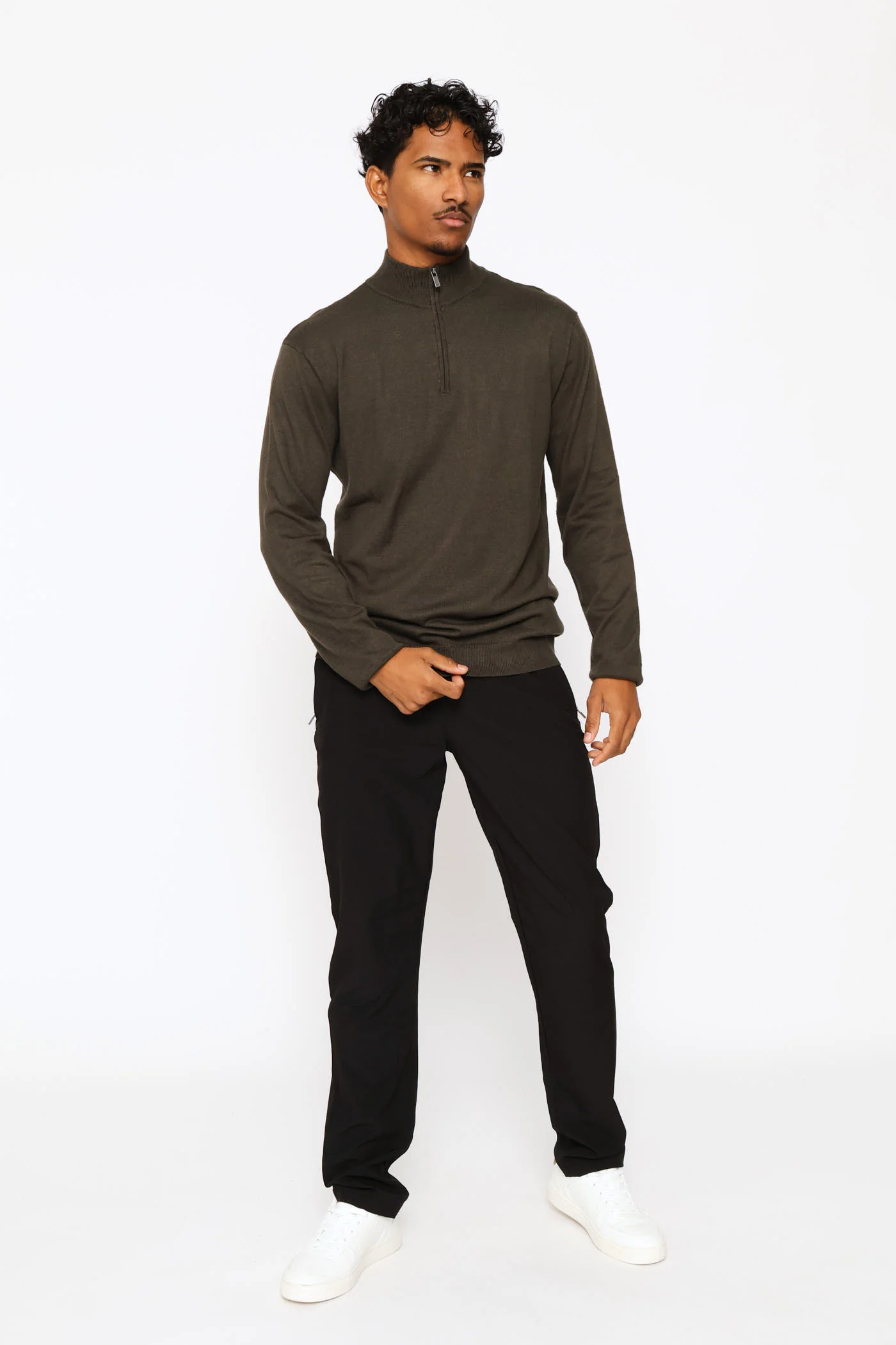 Long Sleeve Quarter Zip Pullover - Fatigue - Image 5