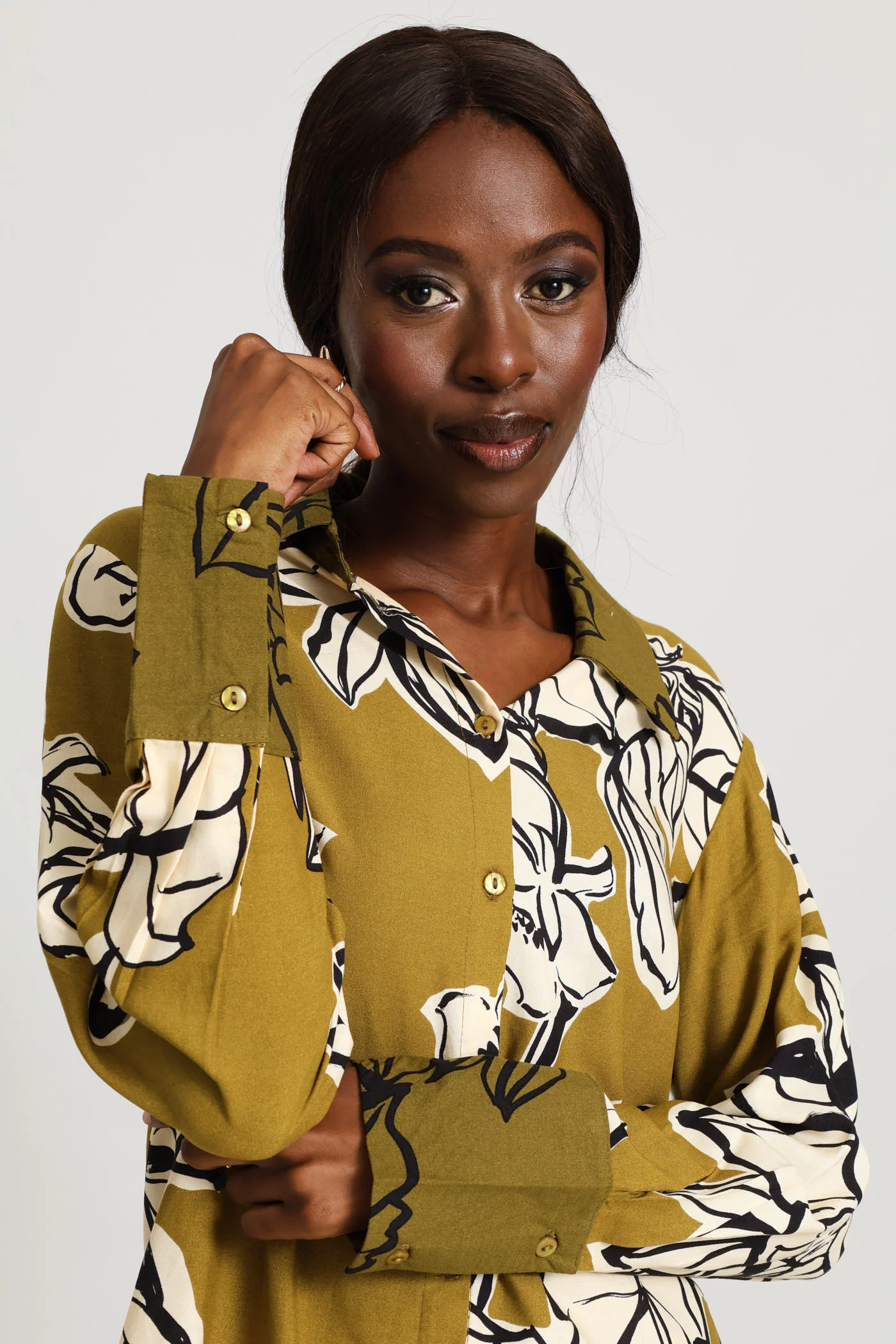 Long Sleeve Relaxed Statement Floral Shirt - Multi - Image 2