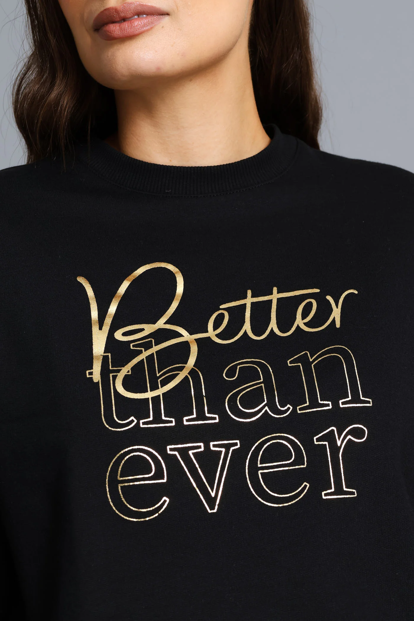 Long Sleeve Screen Print Pullover - Black/Black - Image 2