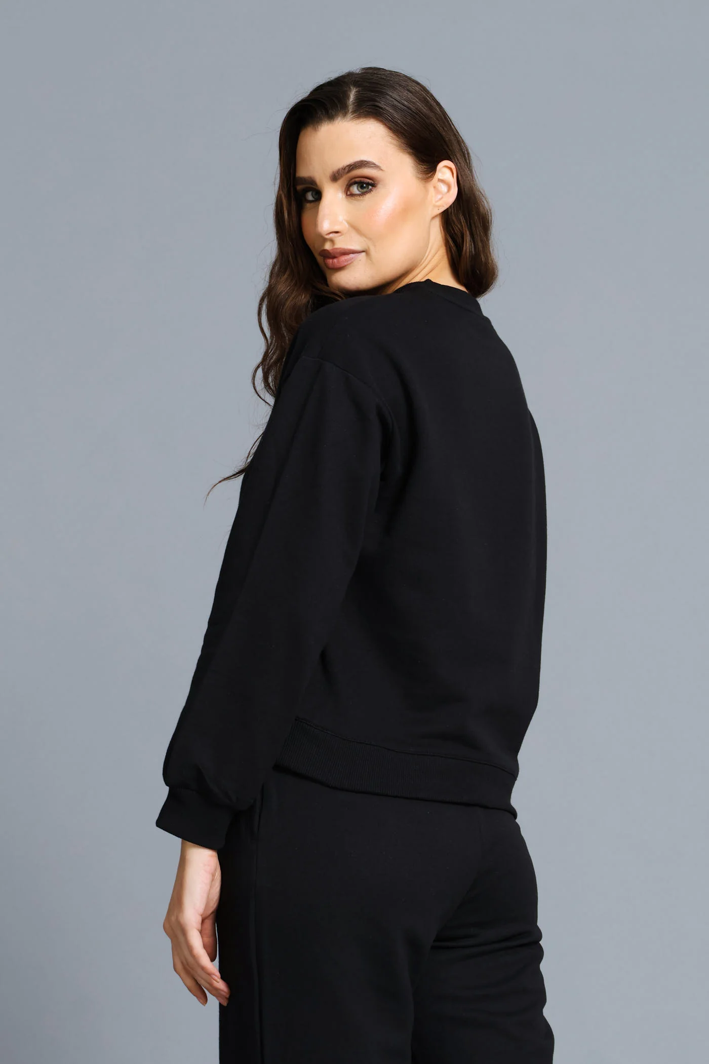 Long Sleeve Screen Print Pullover - Black/Black - Image 4
