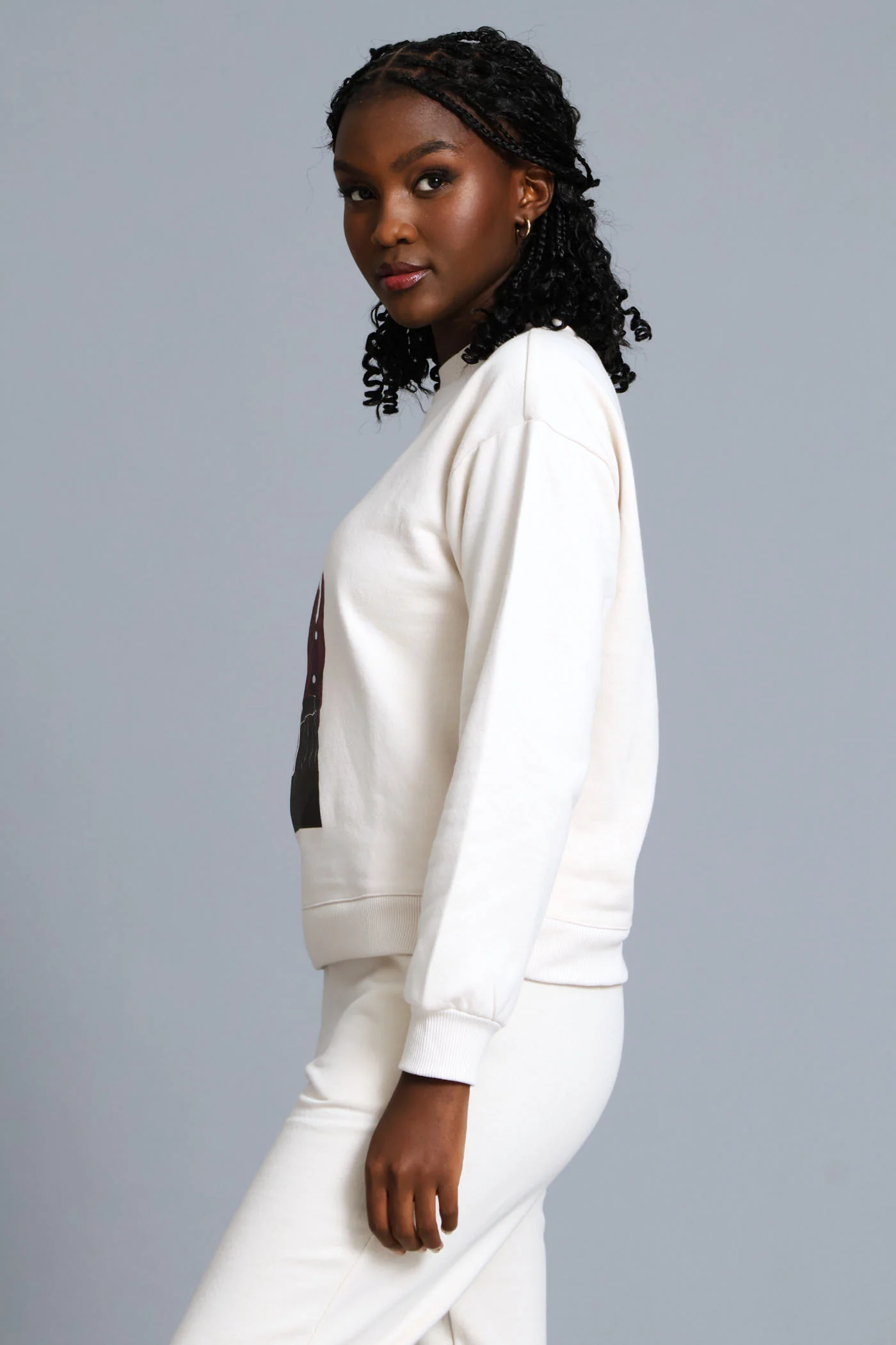 Long Sleeve Screen Print Pullover - Light Stone - Image 3