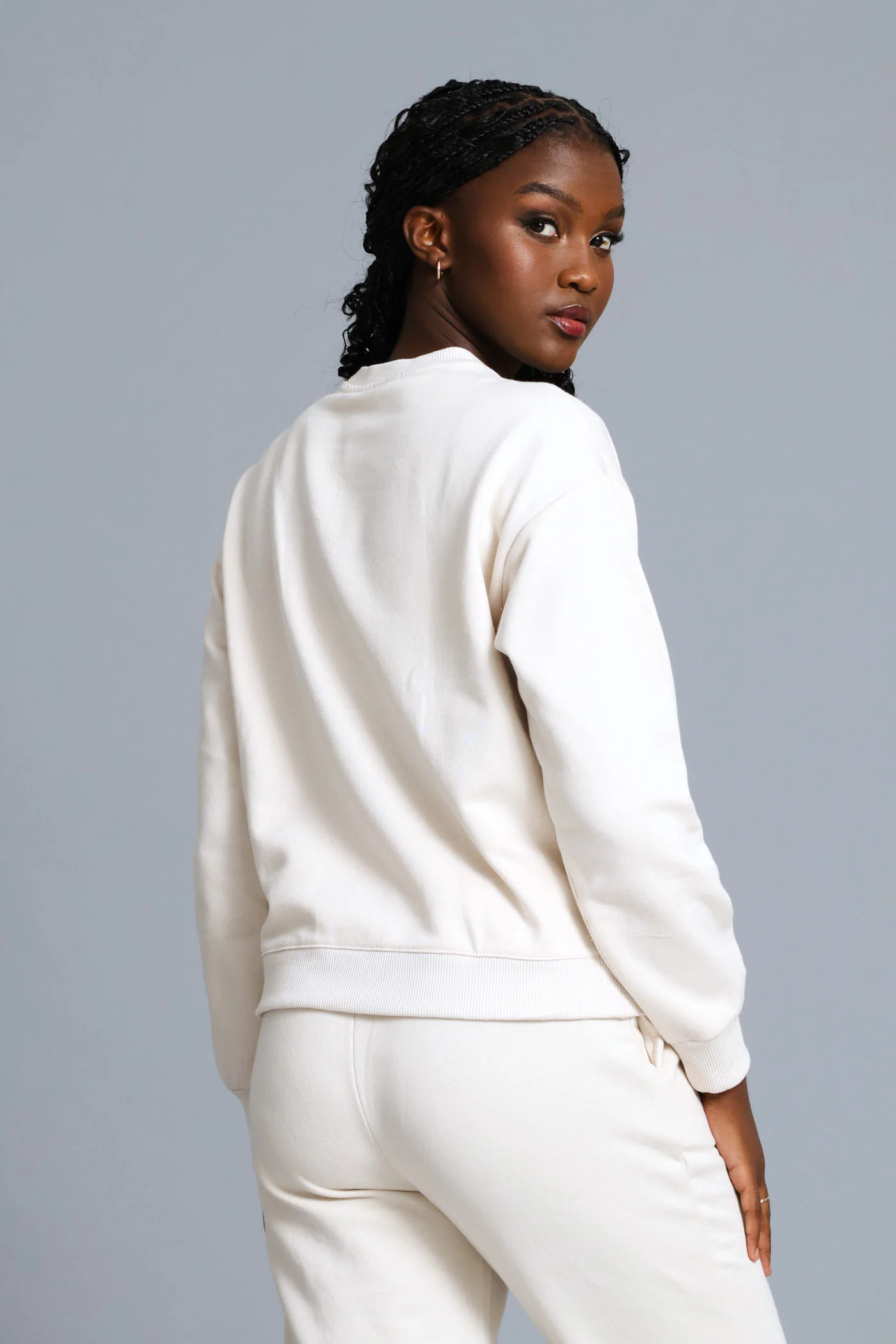 Long Sleeve Screen Print Pullover - Light Stone - Image 4