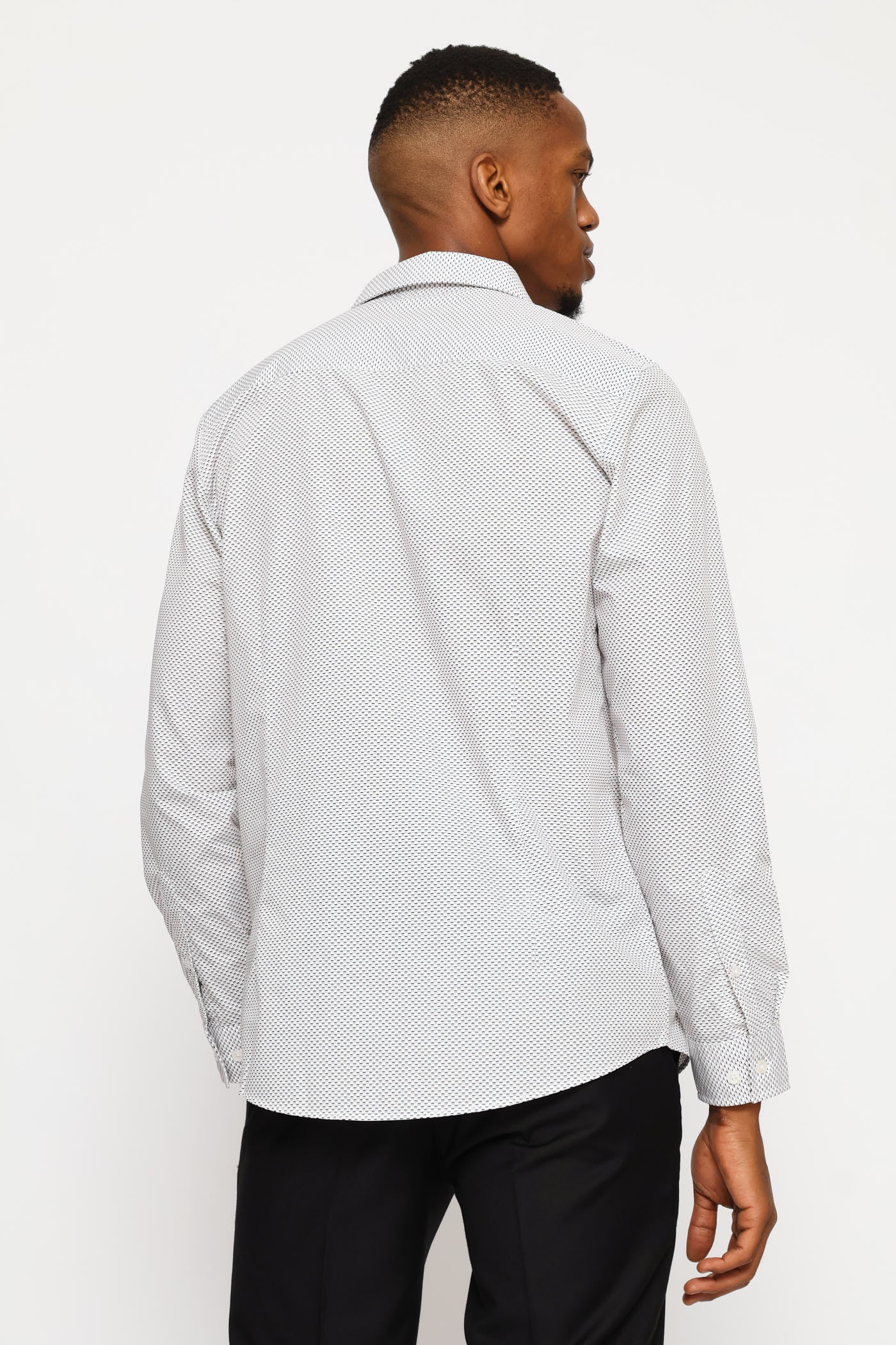 Long Sleeve Slim Abstract Spot Print Shirt - Multi - Image 5