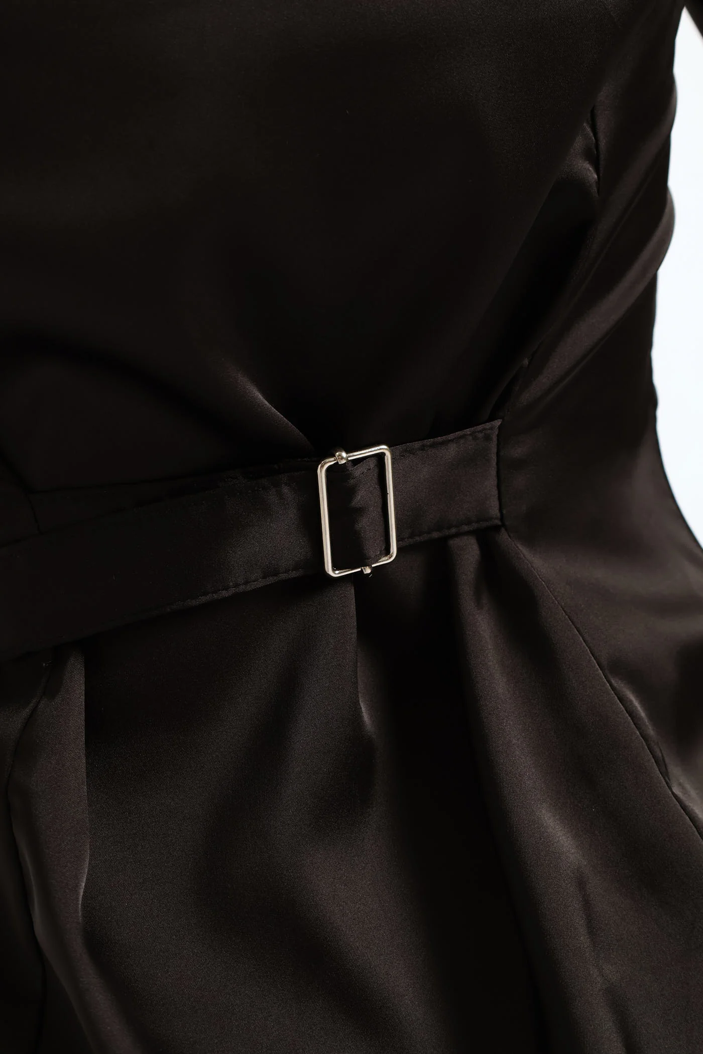 Long Sleeve Slip Mini Dress - Black - Image 5