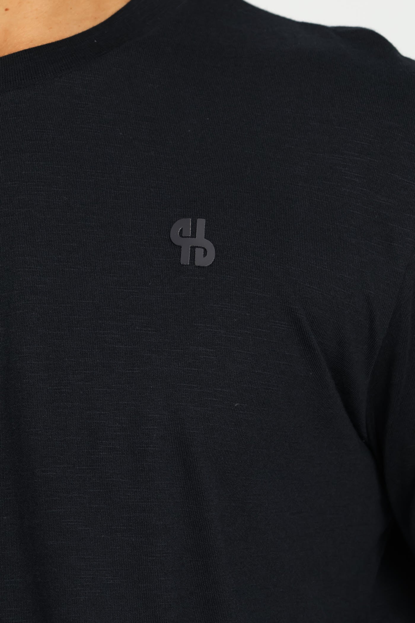 Long Sleeve Slub Crew Top - Navy - Image 2