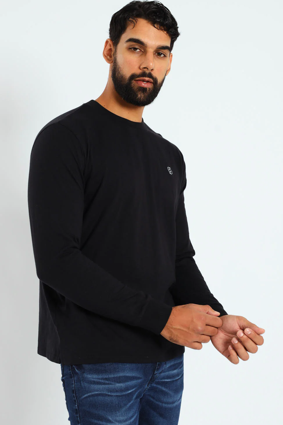 Long Sleeve Slub Tee - Black - Image 2