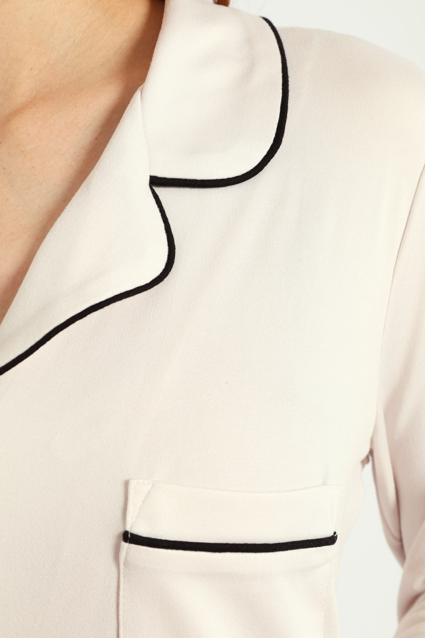Long Sleeve Soft Touch Plain Sleepshirt - Light Grey - Image 5