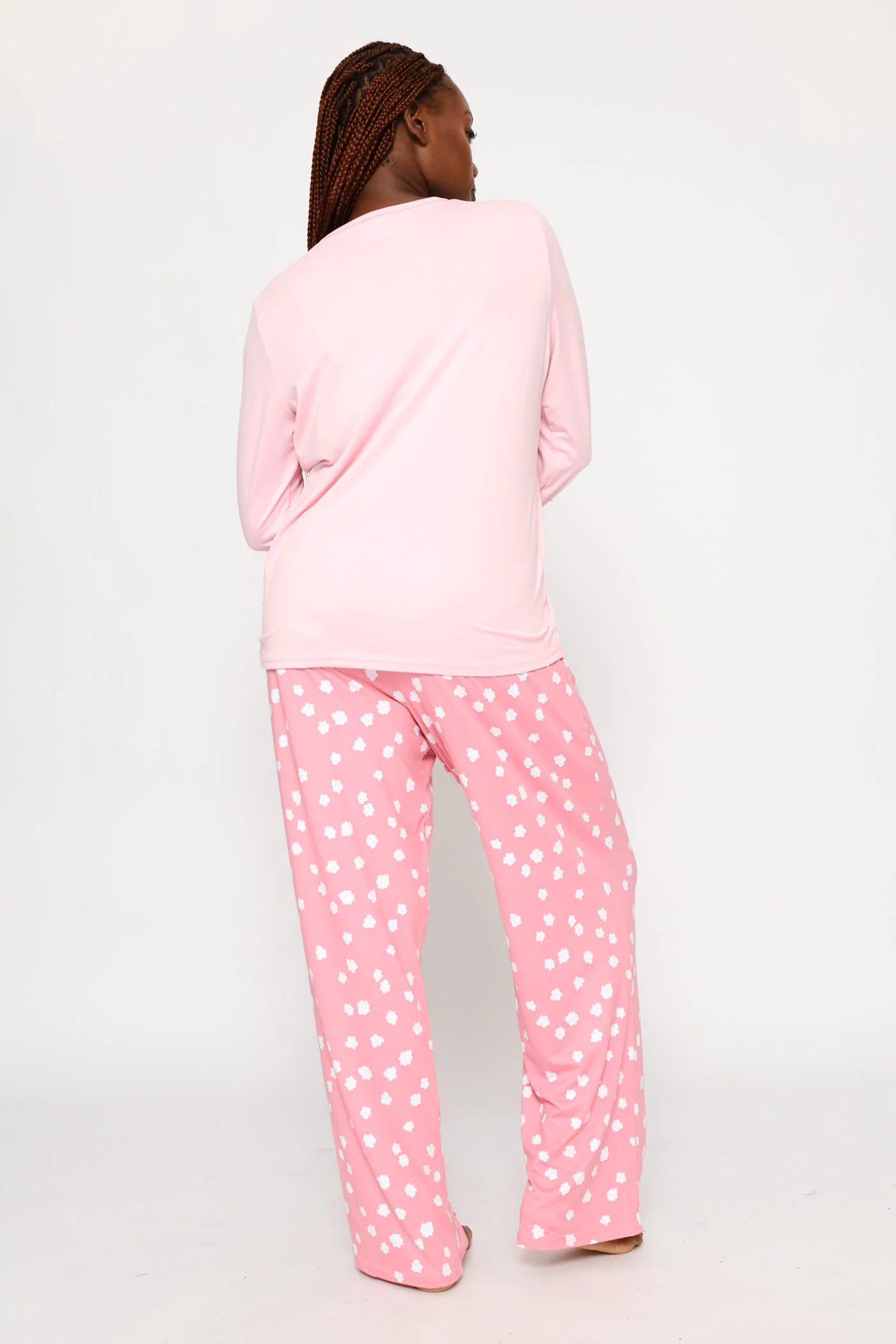 Long Sleeve Soft Touch Popcorn Top & Pant Set - Pink - Image 5