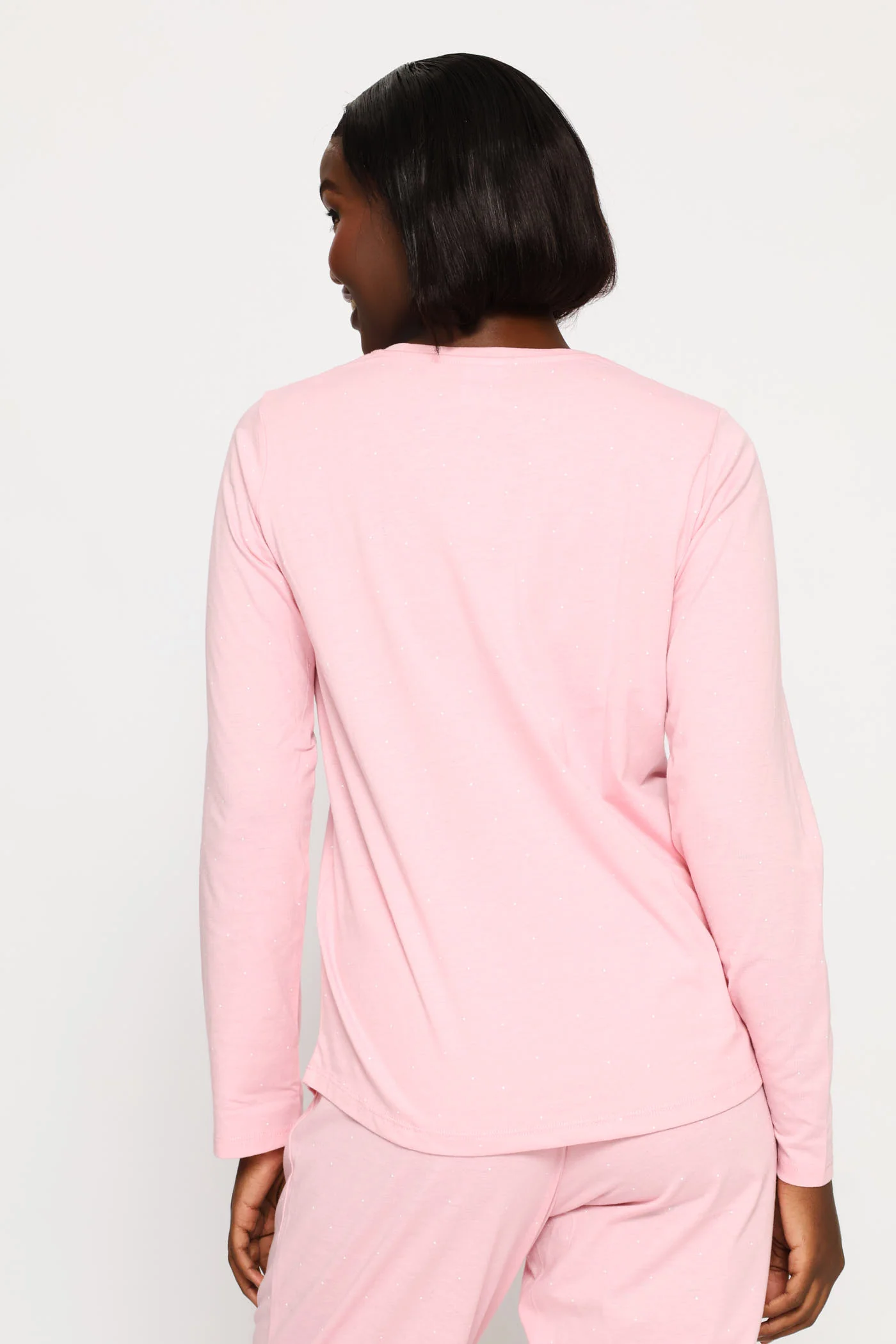 Long Sleeve Spot Knit Tee - Pink - Image 4
