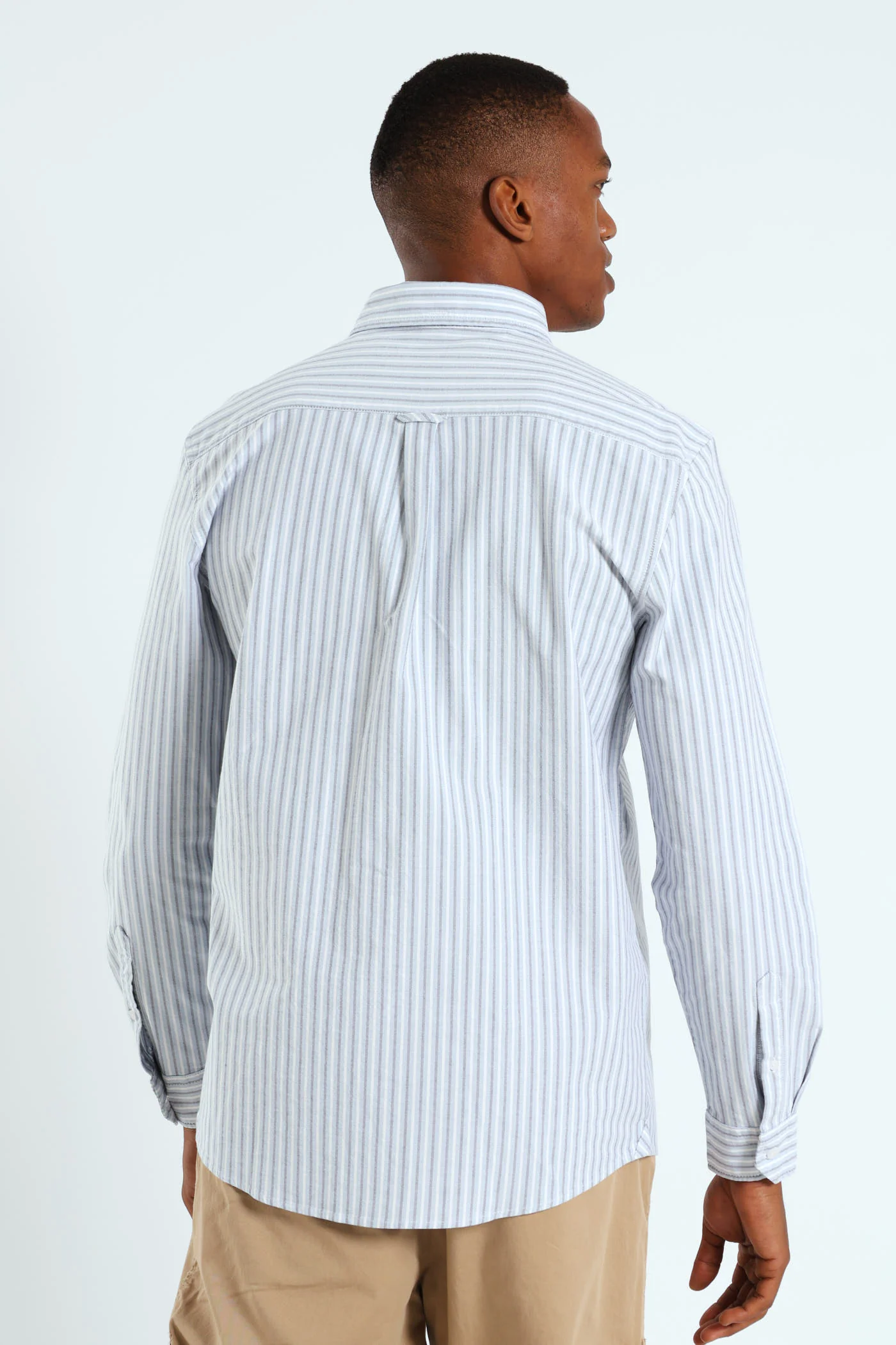 Long Sleeve Stripe Shirt - Light Blue - Image 3