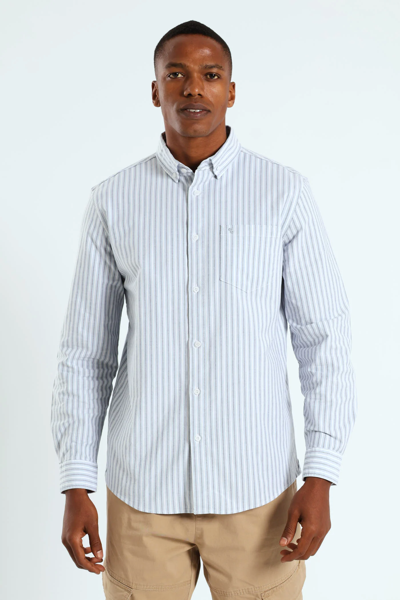 Long Sleeve Stripe Shirt - Light Blue - Image 4