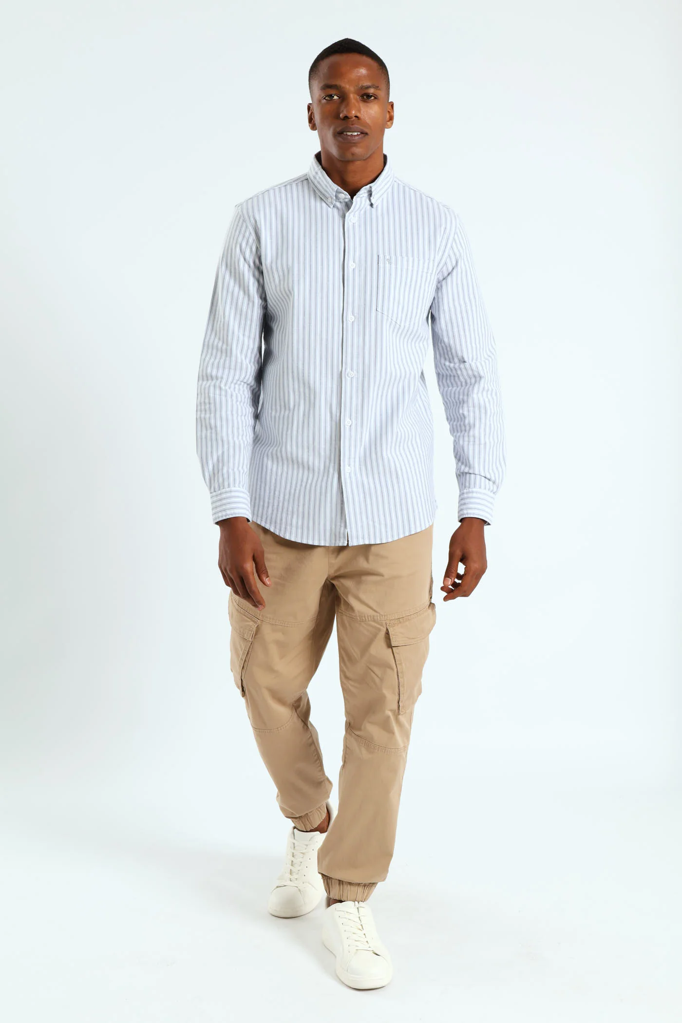 Long Sleeve Stripe Shirt - Light Blue - Image 5