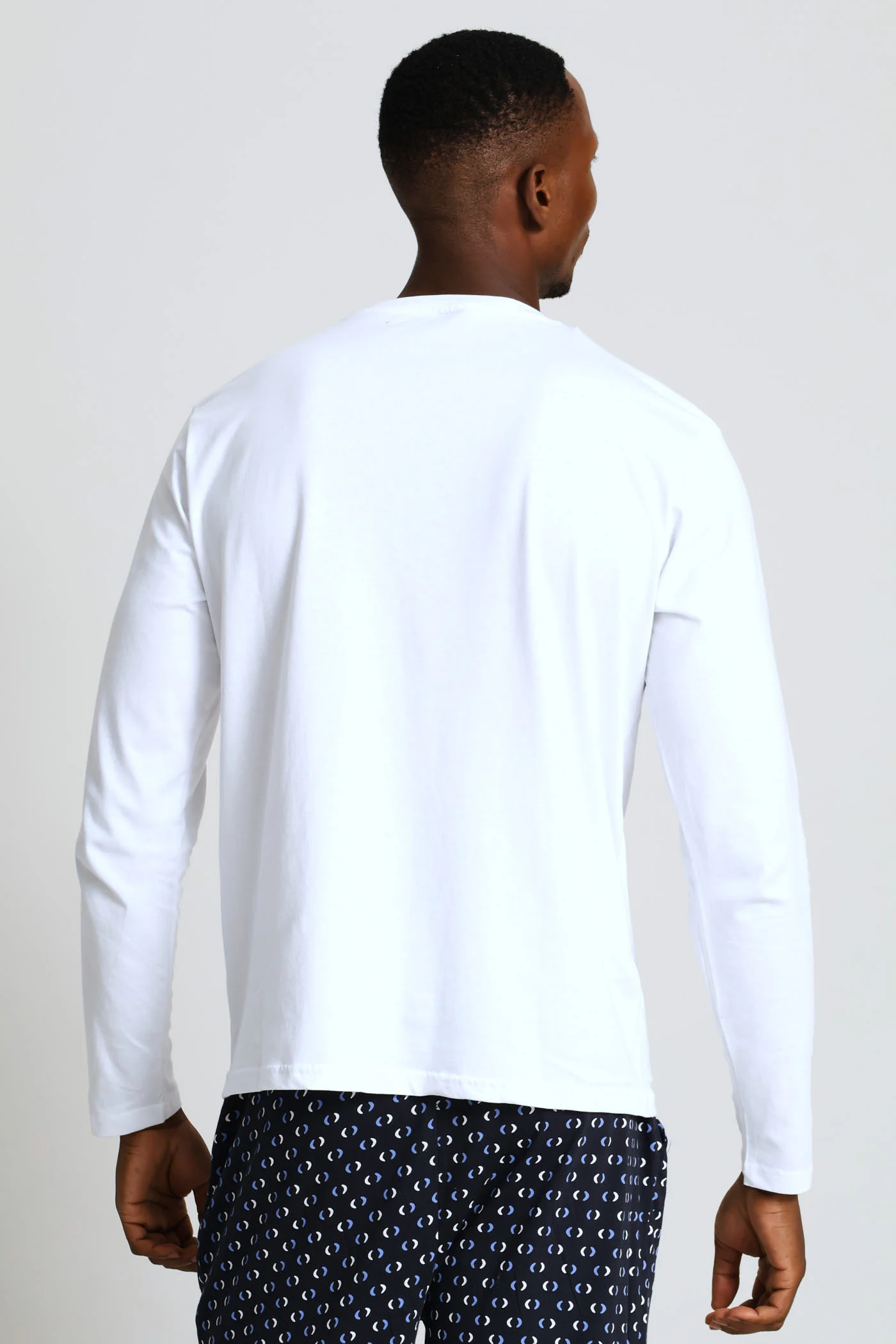 Long Sleeve Thinking Slogan Tee - White - Image 4