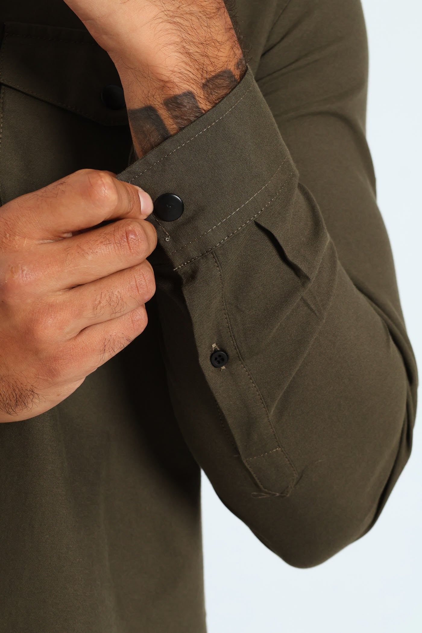 Long Sleeve Utility Over Shirt - Fatigue - Image 5